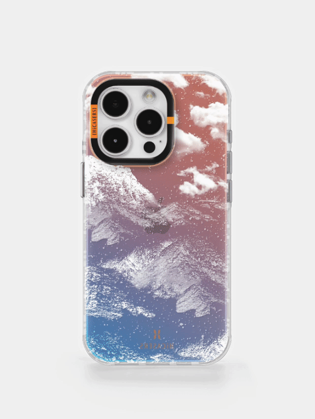Snowy Peak Iridescent Phone Case - Blue & Red Color Changing Cover for iPhone & Samsung | Perfect for Parties, Festivals & Everyday Glam