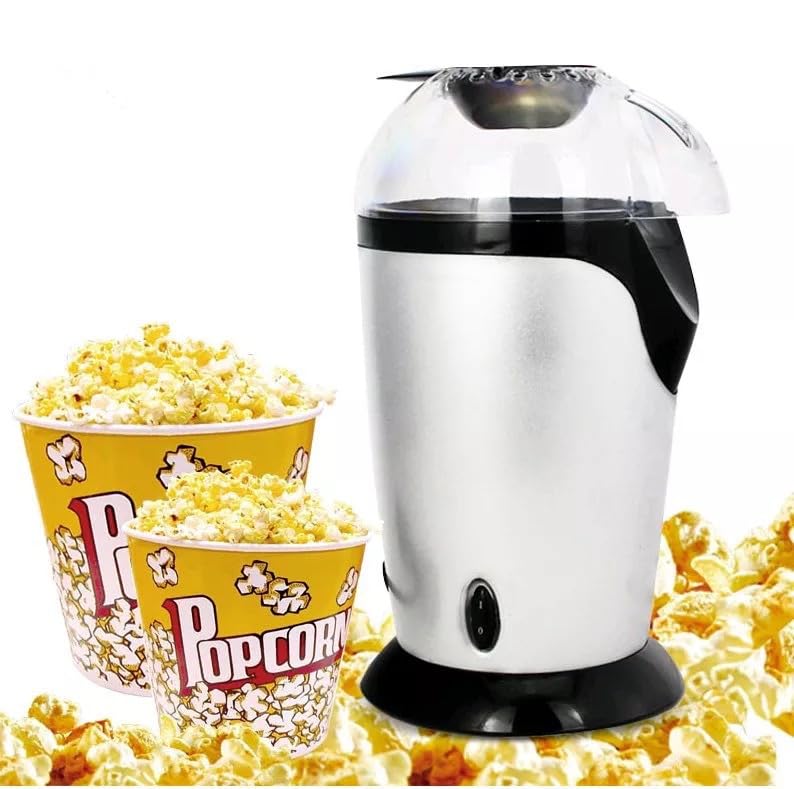 **Automatic Mini Popcorn Maker Machine for Home - Large Capacity, White - Perfect for Movie Nights, Parties & Healthy Snacking**