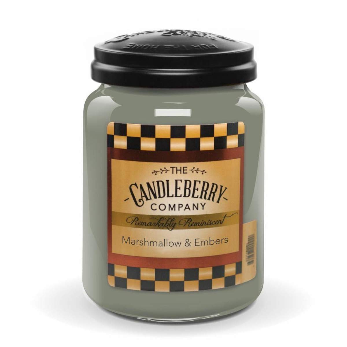 Premium Candleberry Candles - Strong Scented 26oz Large Jar Candles, Hand-Poured in USA, 135-Hour Burn Time, Marshmallow & Embers Fragrance for Home, Office, Spa & Romantic Nights