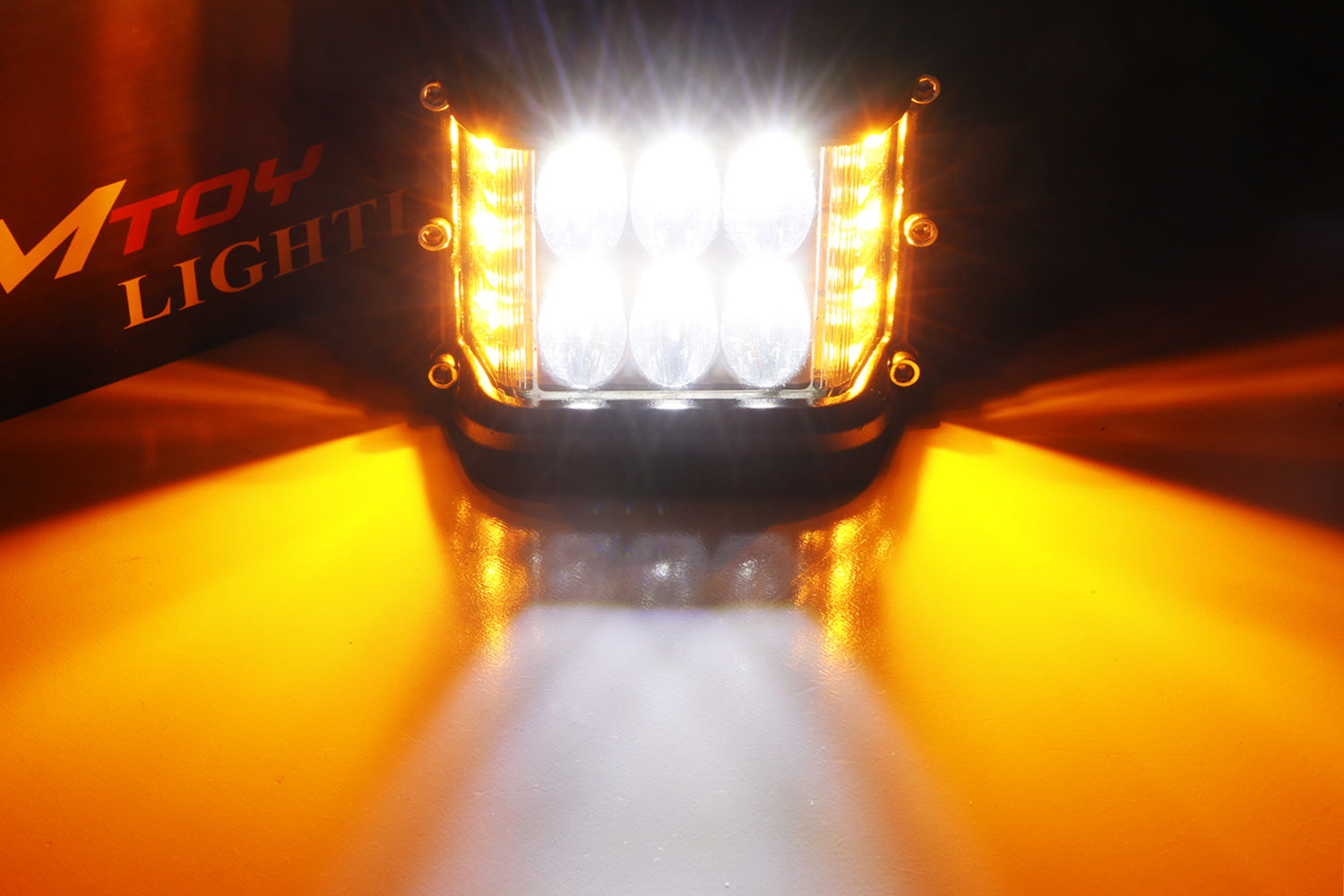 36W White LED A-Pillar SS Pod Light Kit with Amber Strobe for 2014-2022 Toyota 4Runner - Off-Road Lighting for Night Driving & Emergency Signaling