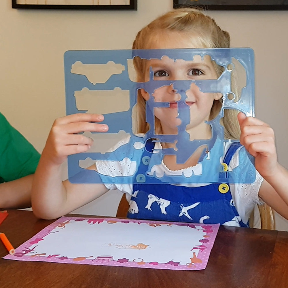 Buddy & Barney Fashion & Fantasy Stencil Kit - Fairies, Flowers & More! Creative DIY Art for Kids, Home Decor & Scrapbooking