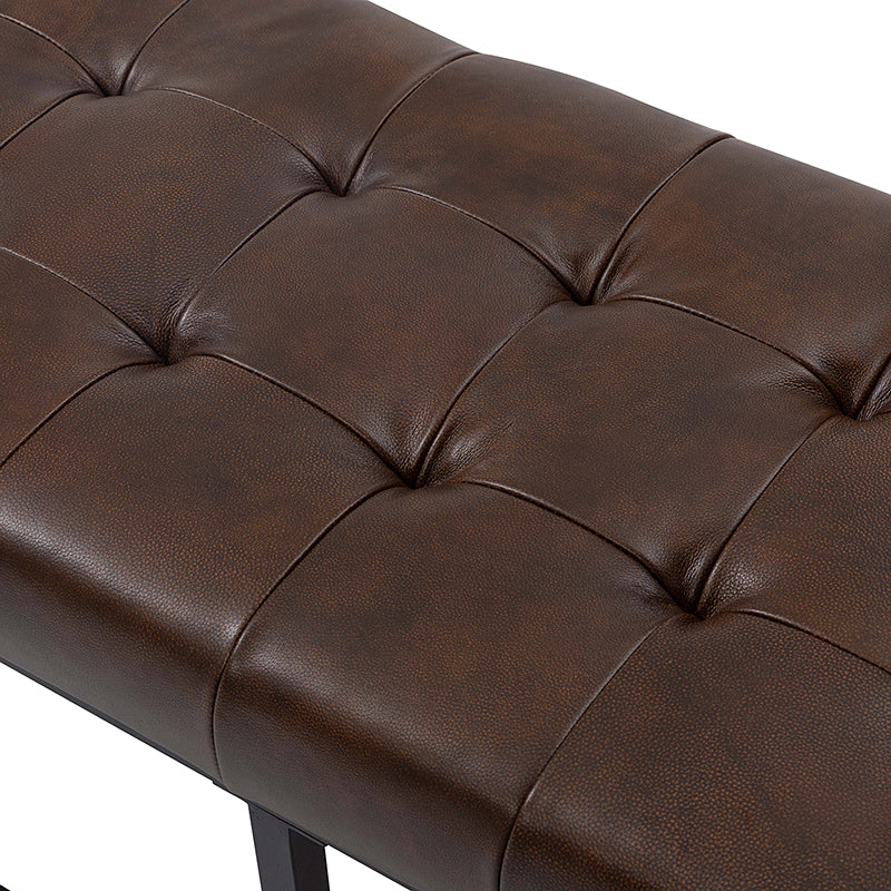 Rosana Genuine Leather Multi-Functional Storage Bench with Cushion Top - Perfect for Entryway, Bedroom, or Living Room Seating and Storage