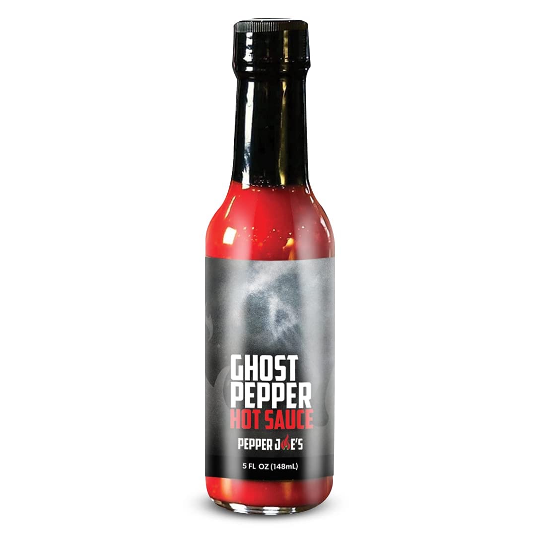 Ghost Pepper Hot Sauce by Pepper Joe’s – Spicy Bhut Jolokia Chili Sauce with Intense Heat & Flavor – 5oz Bottle (2-Pack) – Perfect for Wings, Tacos, Burgers & Cooking