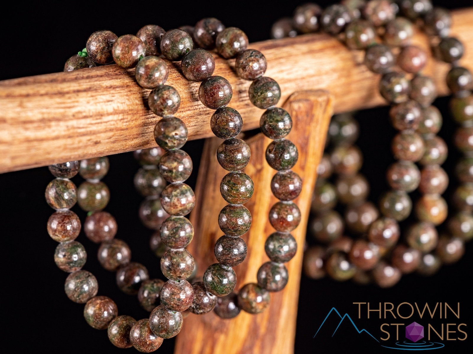 EPIDOTE Crystal Bracelet - Round Beads Healing Jewelry for Women, Handmade Beaded Bracelet for Energy & Chakra Balancing - Perfect for Meditation, Yoga & Spiritual Healing (E1722)
