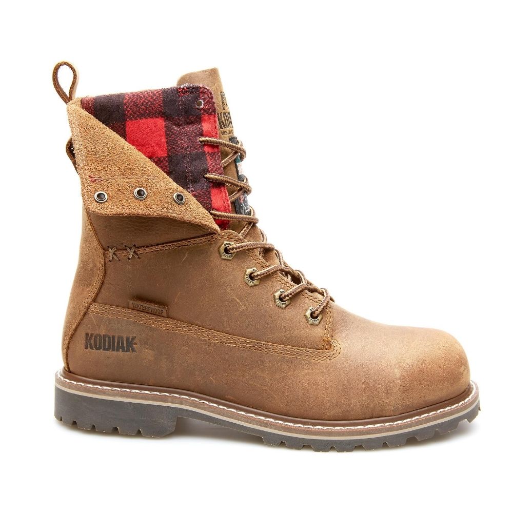 Kodiak Bralorne Women's Size 8 Composite Toe Leather Work Boots - Safety Shoes for Construction & Outdoor Work (Tan, KD0A4NM1BRN) - Perfect for Job Sites, Hiking & Heavy Duty Use