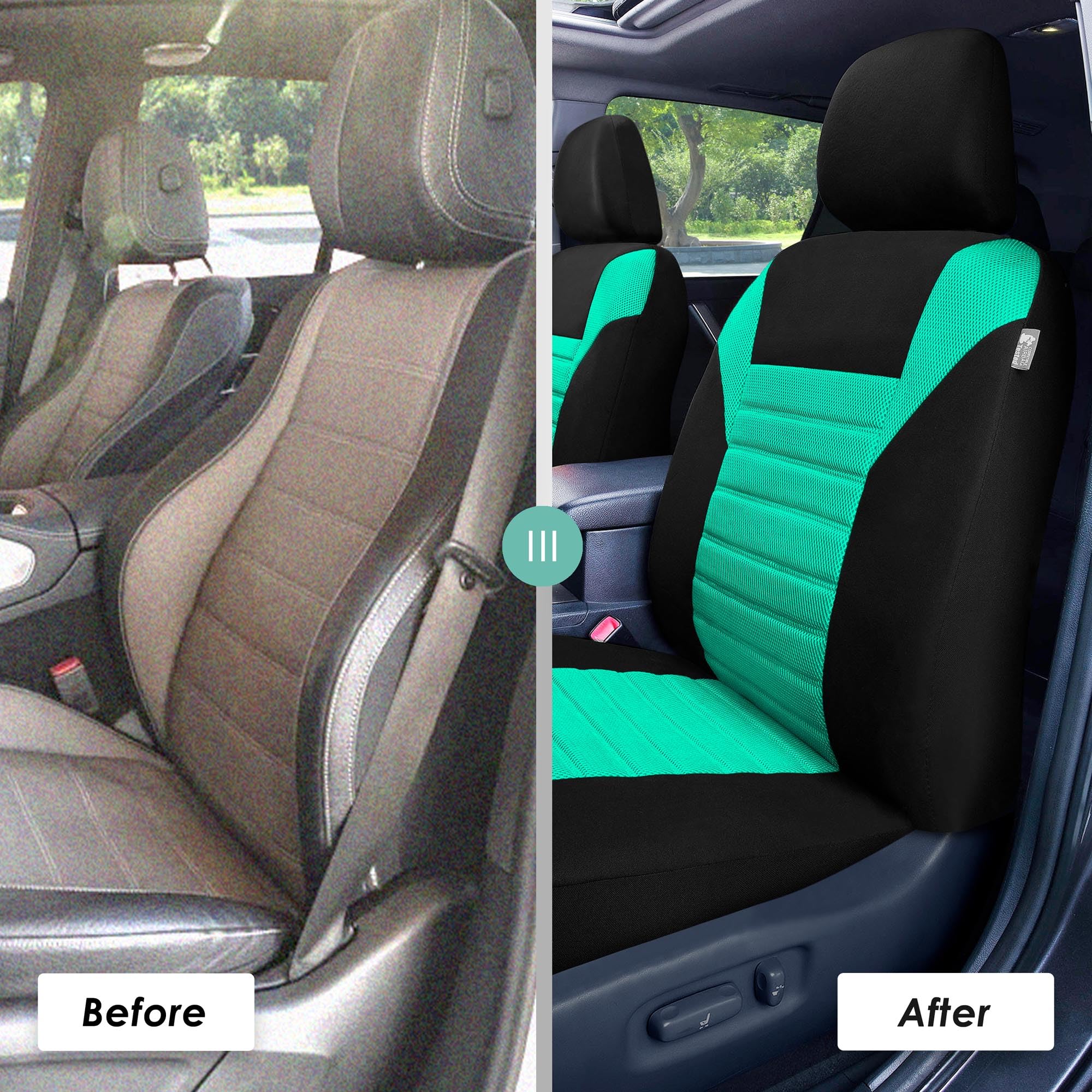 TLH 3D Air Mesh Car Seat Covers - Front Seats Only, Universal Fit for Cars & SUVs - Breathable & Airbag Safe for Comfort Driving