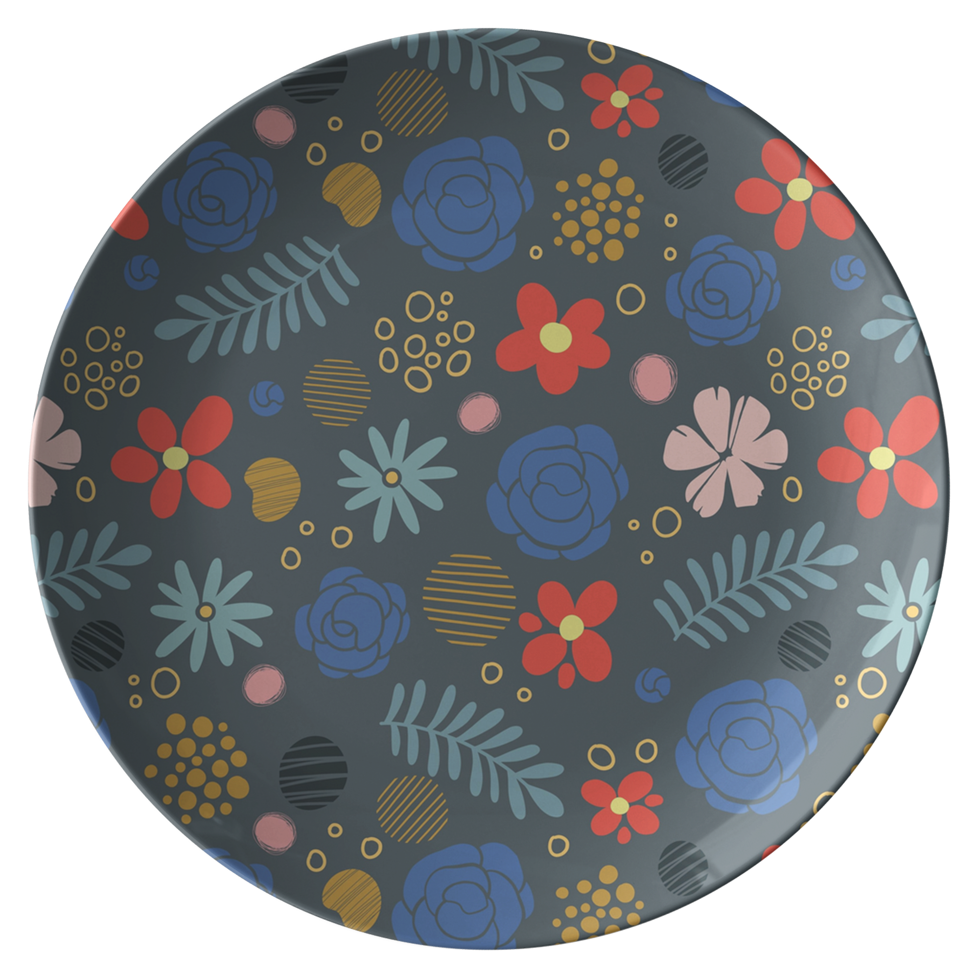 Elegant Floral Plastic Dinner Plates - Set of 6, Decorative One-Sided Printed Disposable Plates for Parties, Weddings, and Outdoor Dining