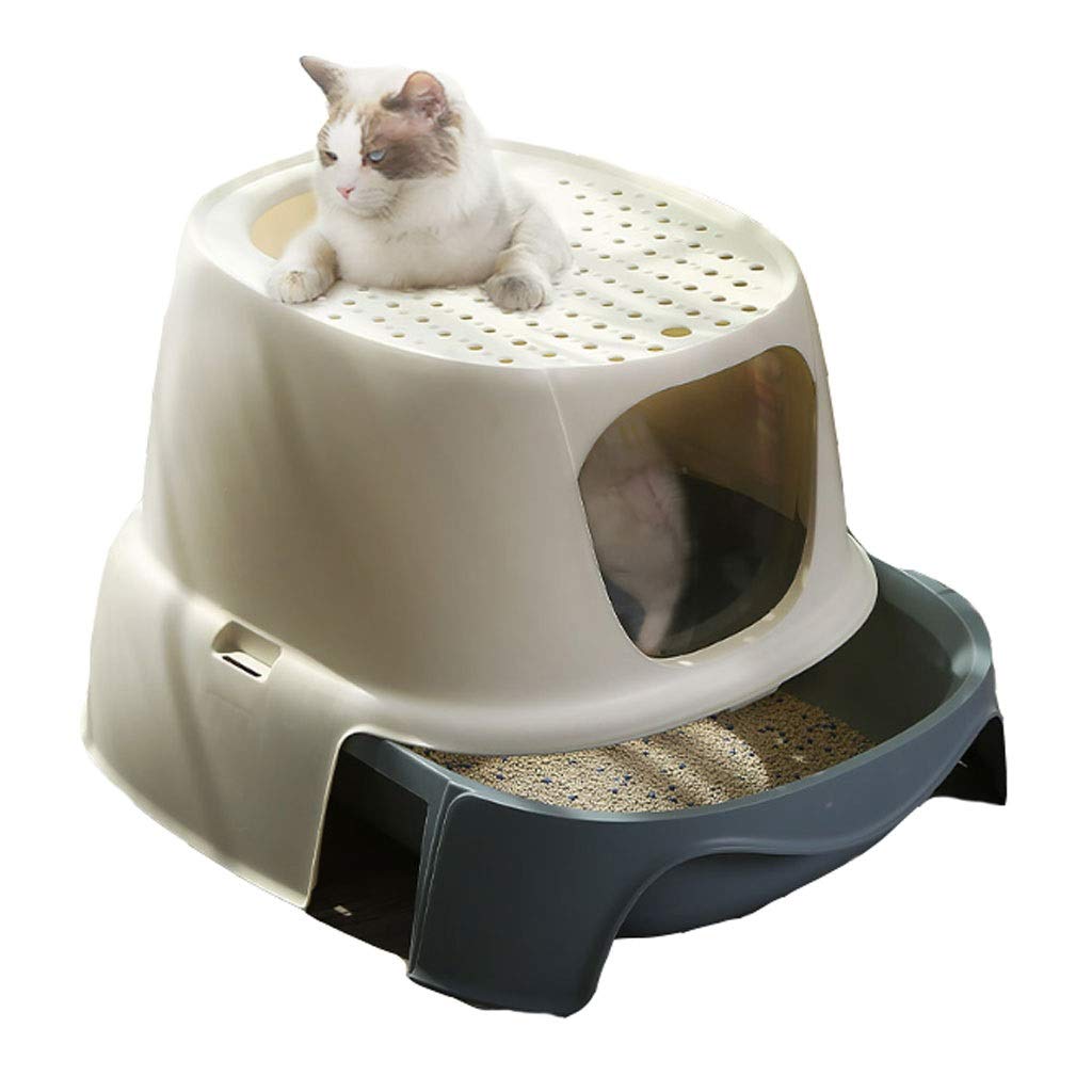 Zcx Self-Cleaning Cat Litter Box - Automatic Drawer-Type Litter Tray with Scoop & Liners | Top/Front Entry Configurable | Large Enclosed Design for Easy Cleaning | Perfect for Multi-Cat Homes & Small Apartments (Color: A)