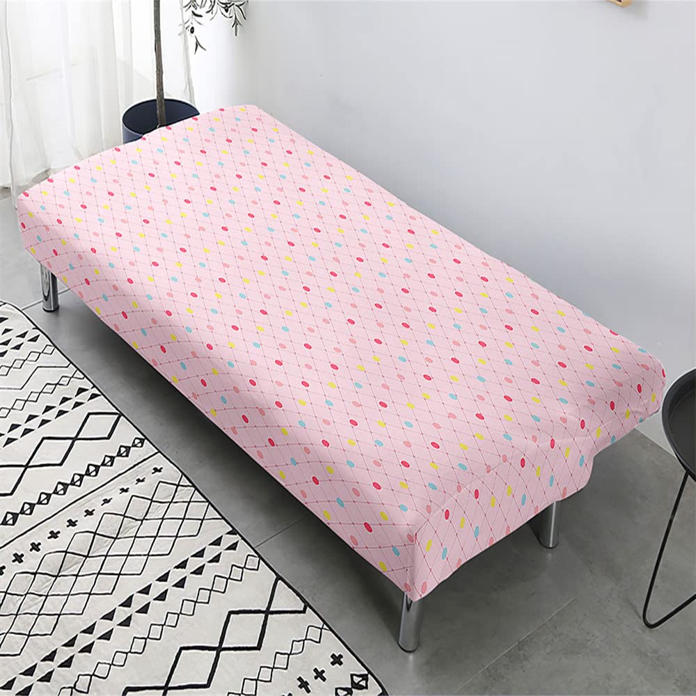 Stretch Futon Cover Full Size - Soft Washable Slipcover with Elastic Bottom for Home & Office