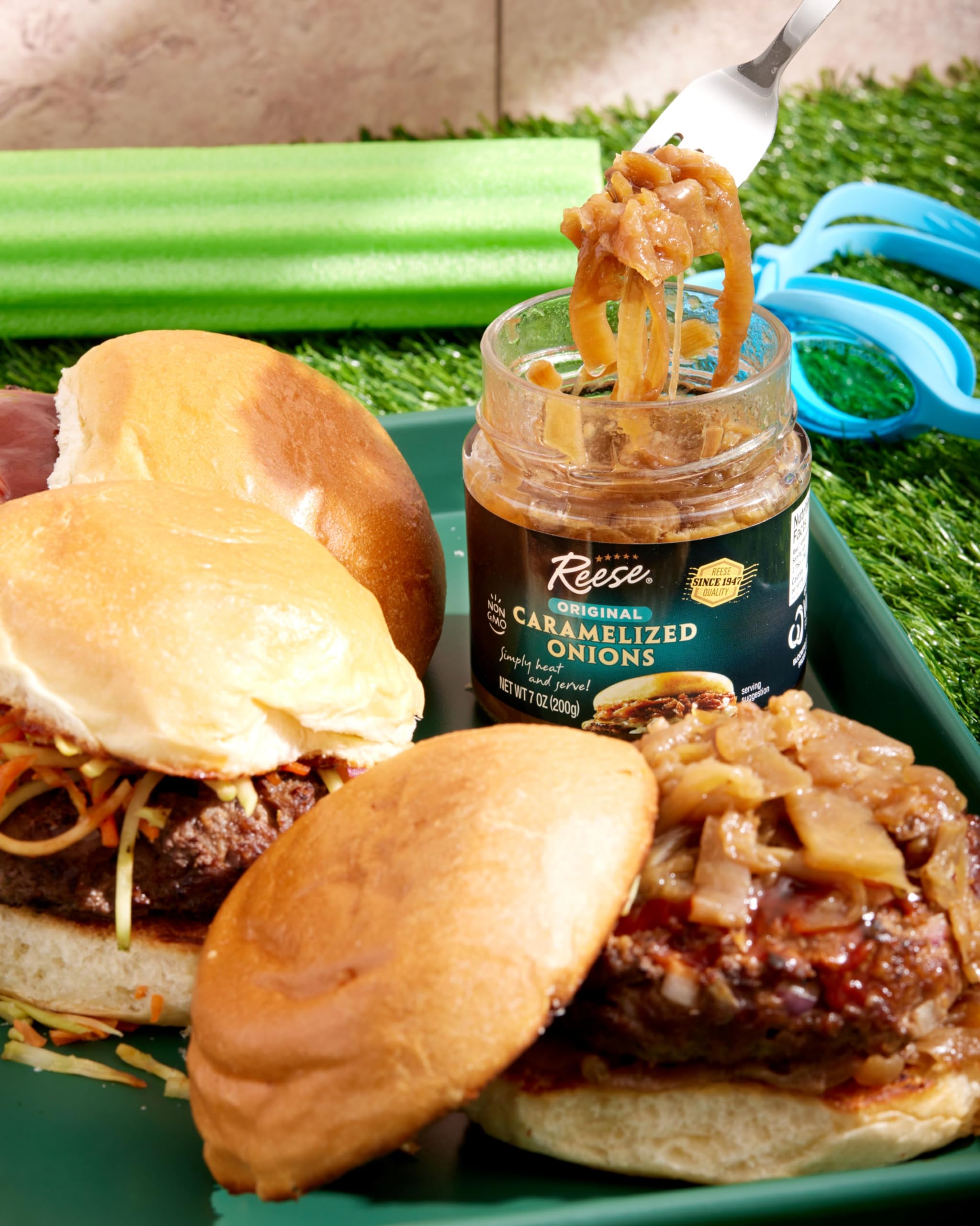 Reese Caramelized Onions - 7oz Jar (Pack of 1) | Sweet & Savory Topping for Burgers, Hot Dogs, Salads & Sandwiches | Premium Quality Caramelized Onion Spread