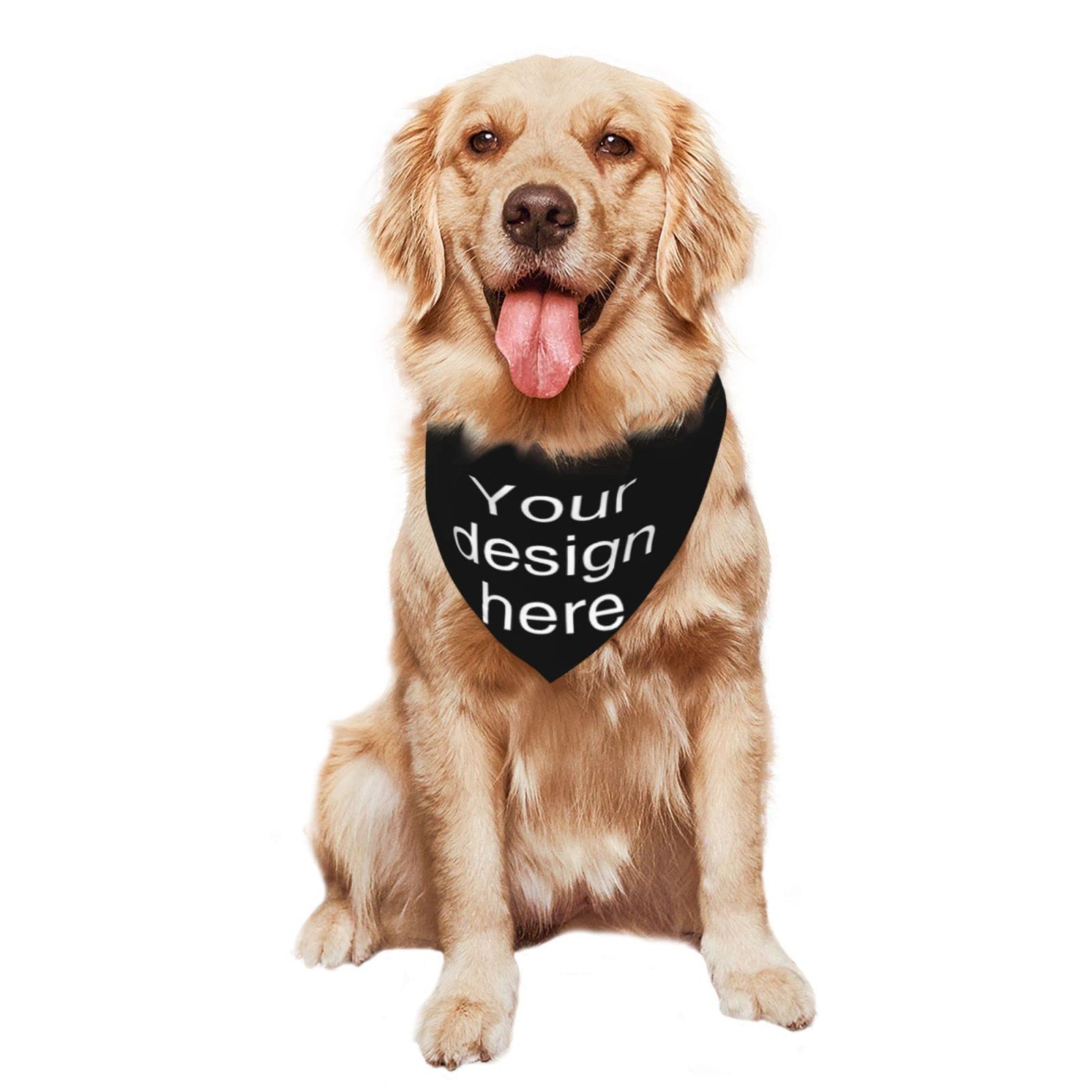 Personalized Pet Bandana for Dogs & Cats - Custom Photo & Name Print - Soft & Stylish Grey Dog Bandana for Birthdays, Holidays & Special Occasions