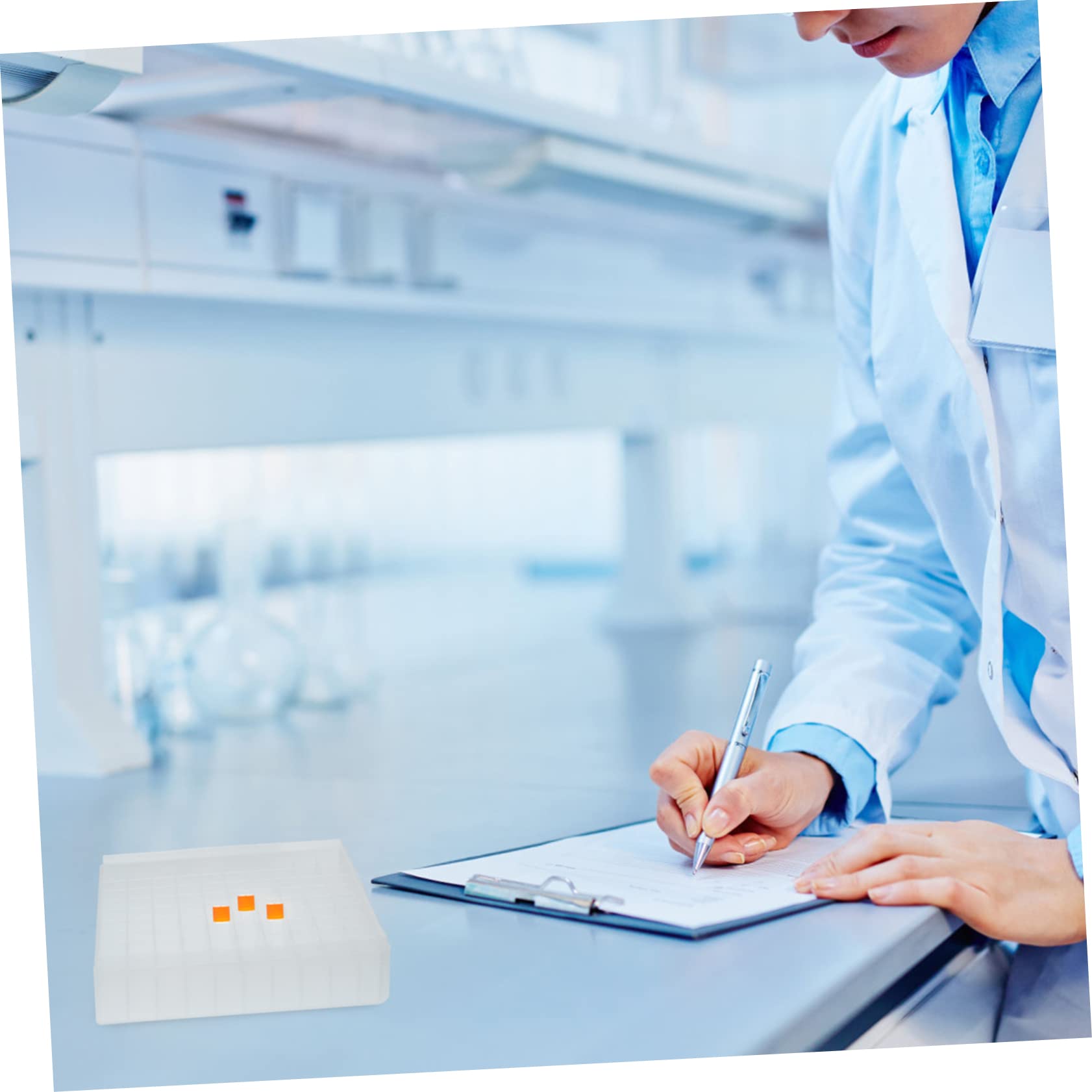PP Transparent Cryogenic Microtube Storage Box - Freezer Safe Translucent Tube Organizer for Cryovials & Vials | Ideal for Lab, Medical, and Research Sample Storage