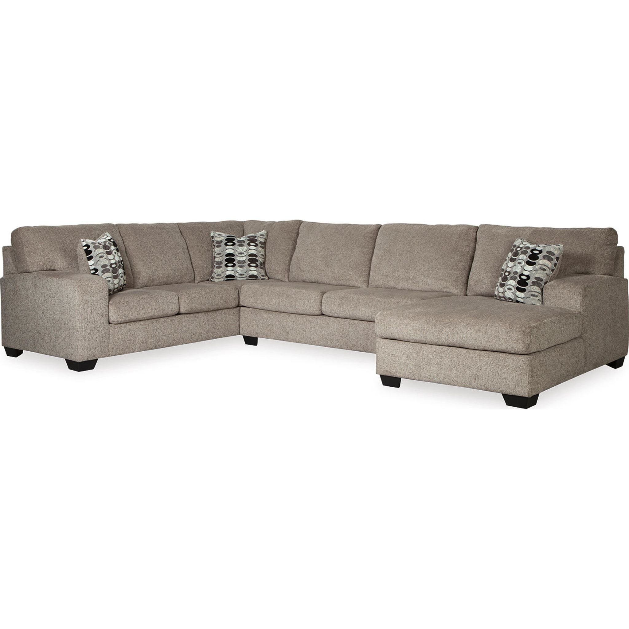 Ballinasloe 3-Piece Sectional Sofa with Chaise Lounge | Modern L-Shaped Couch for Living Room, Family Room & Apartment | Comfortable Fabric Sectional with Reversible Chaise