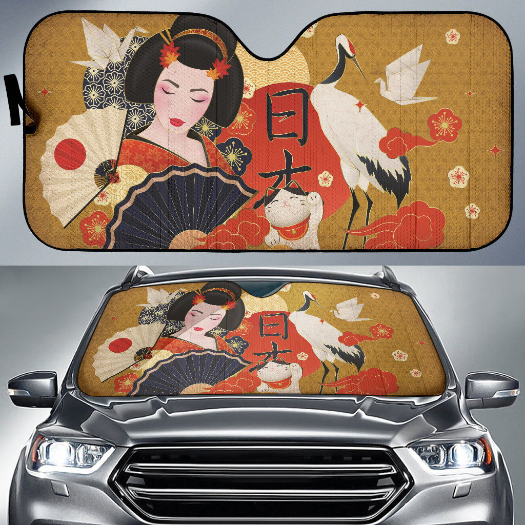 Premium Japanese Culture Car Accessories - Travel & Auto Sun Shades for UV Protection (Model 212701) | Perfect for Road Trips & Daily Commute