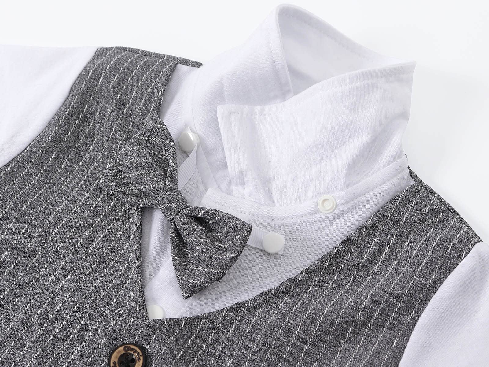 HenzWorld Baby Boys Formal Suit Set - Gentleman Outfits for Kids Wedding, Birthday Party & Special Occasions | Stylish Shirt & Shorts Outfit for Toddler Boys