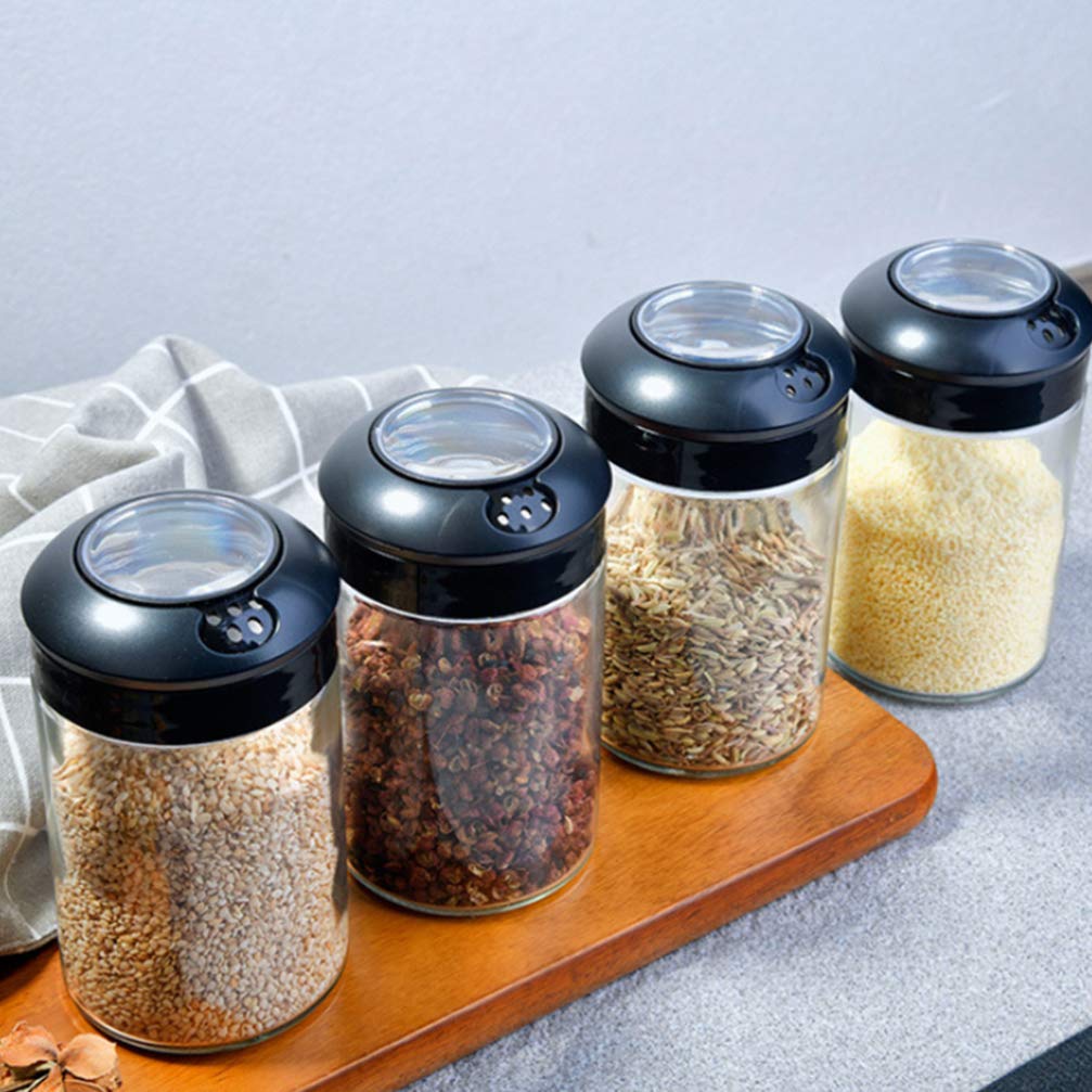 Hemoton 2-Piece Glass Spice Jars with Lids - Airtight Kitchen Storage Containers for Spices, Seasonings, Honey & Condiments | Perfect for Pantry Organization, Cooking & Baking Essentials