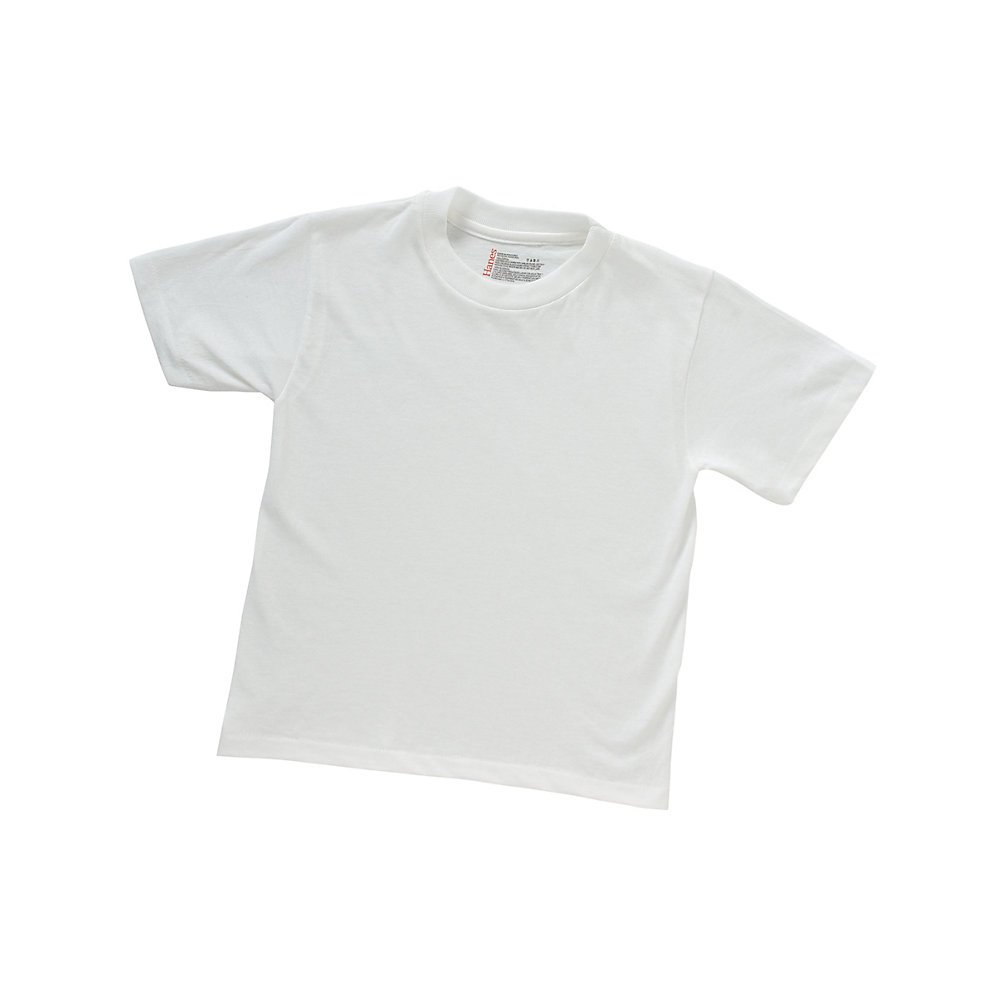 Hanes Boys Crew Neck T-Shirt - Soft Cotton Short Sleeve Tee for Kids (White, Size 18/20) - Perfect for School, Play & Everyday Wear