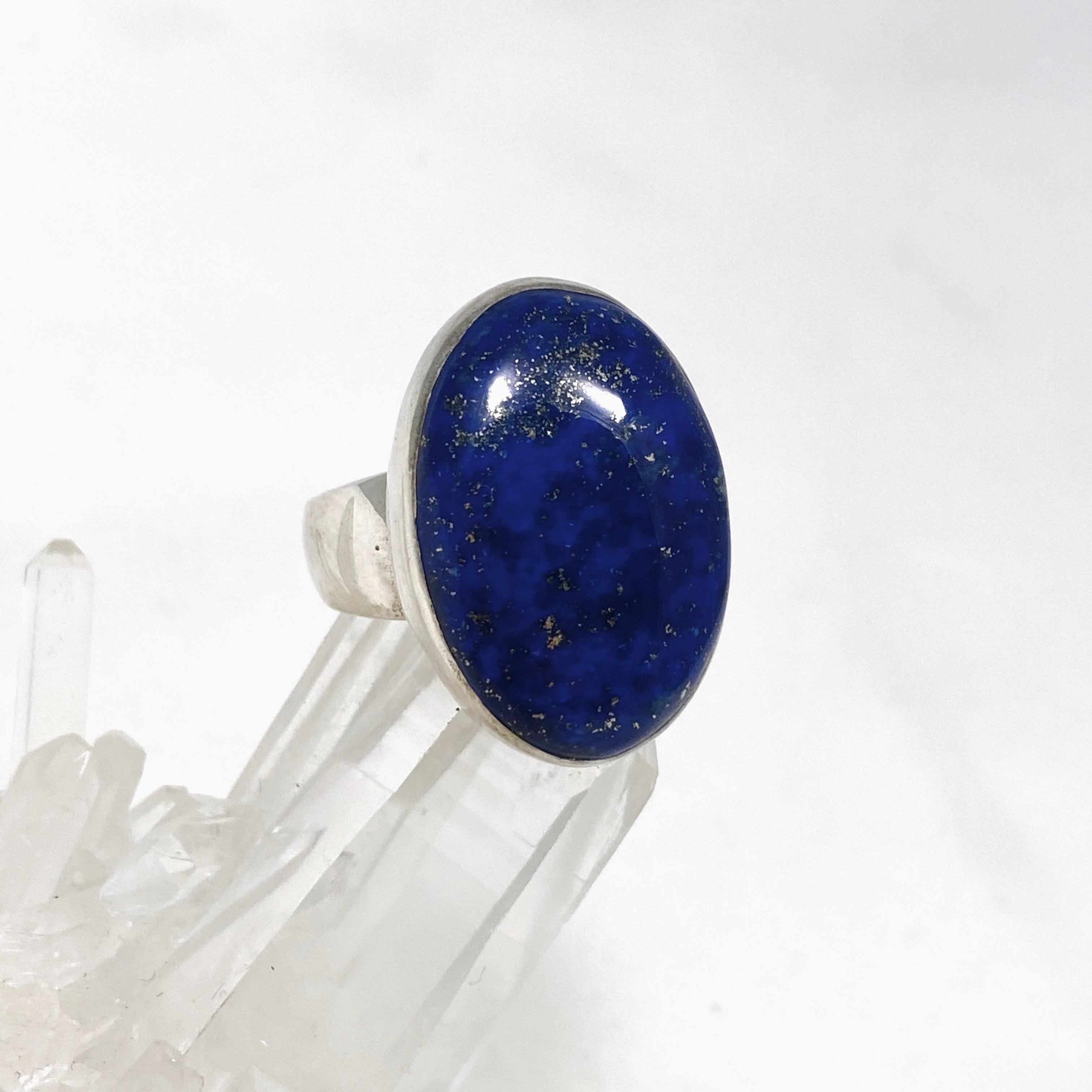Lapis Lazuli Oval Ring Size 7 - Genuine Natural Stone Jewelry for Women | KRGJ2049 | Perfect for Meditation, Spiritual Healing & Boho Fashion