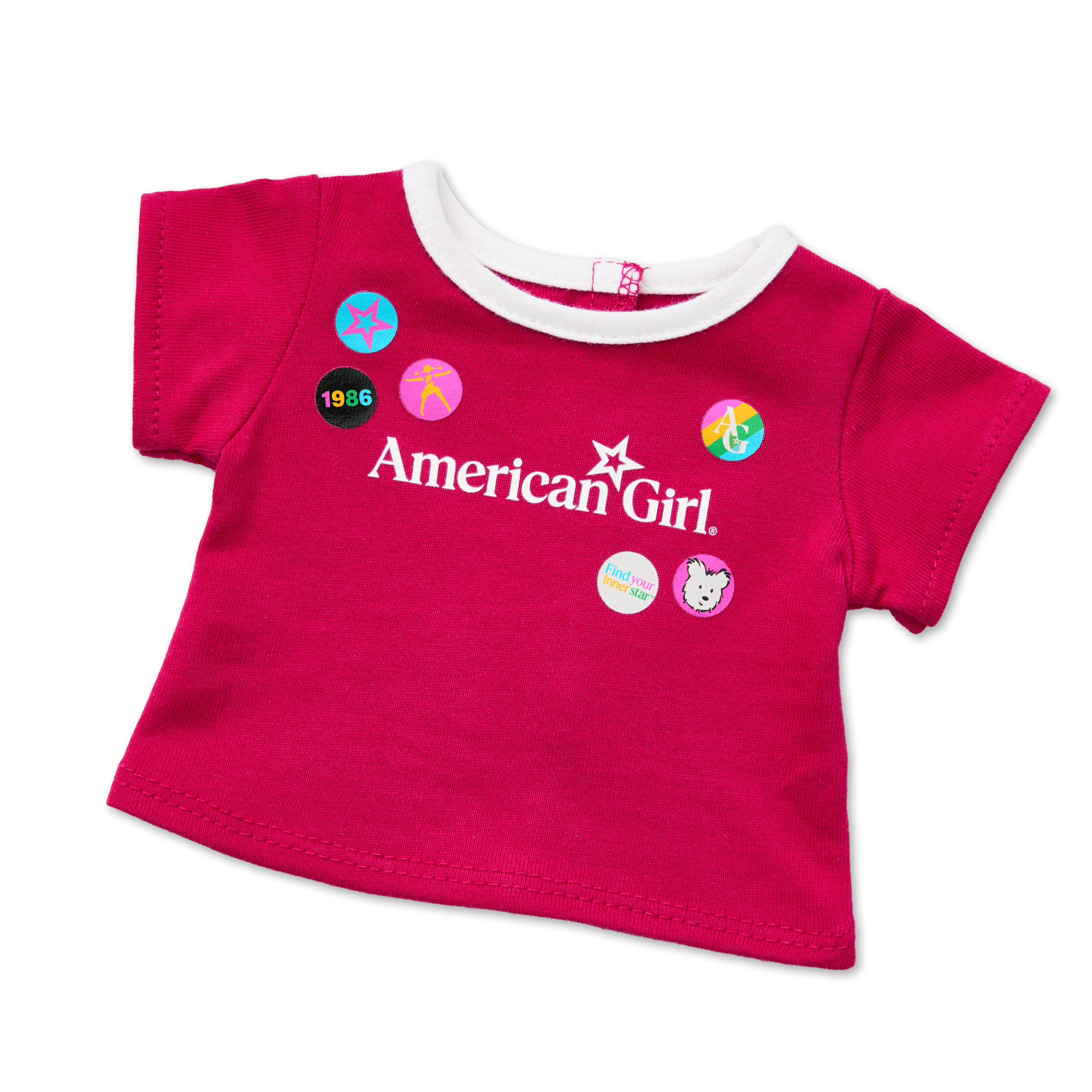Matching AG™ Grin Pins Ringer Tee Set for Girls & 18 Inch Dolls - Cute Outfits for Playdates, Parties & Doll Dress-Up Fun