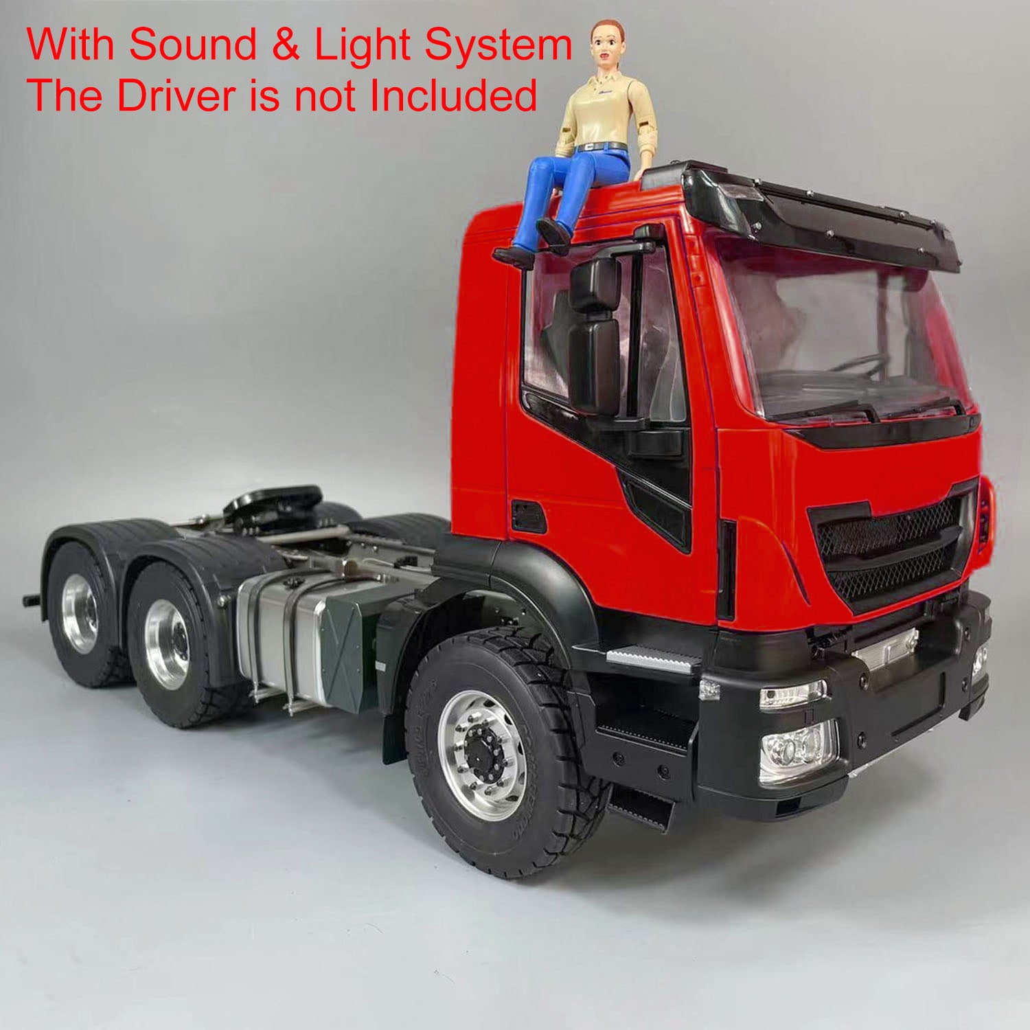 1/14 Scale 6x6 RC Tractor Truck with 2-Speed Transmission - Remote Control Car with Realistic Sounds & LED Lights - Perfect for Off-Road Adventure & Construction Play