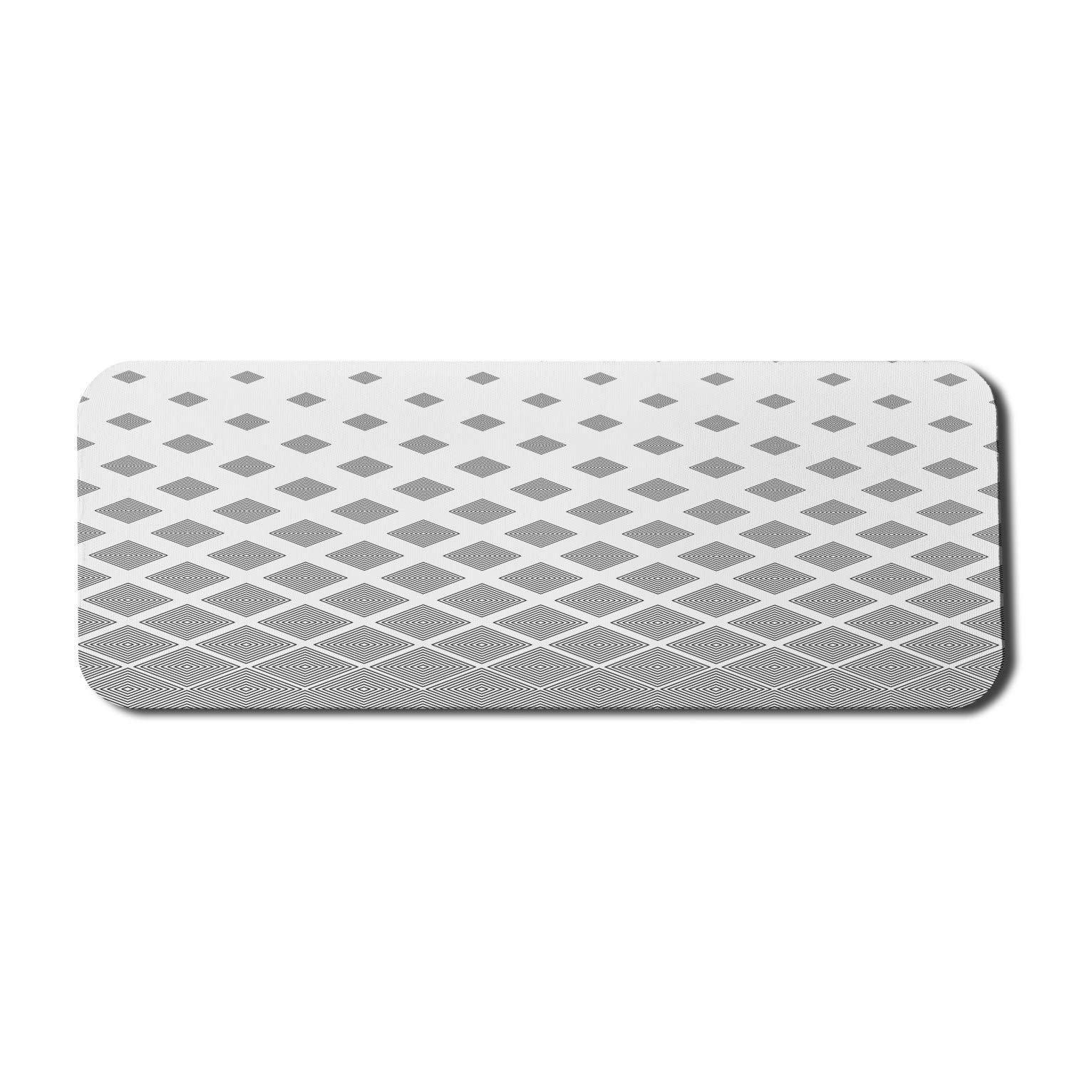 Ambesonne Geometric Computer Mouse Pad - Non-Slip Rubber Gaming Mousepad with Monochrome Black & White Abstract Square Pattern - 31