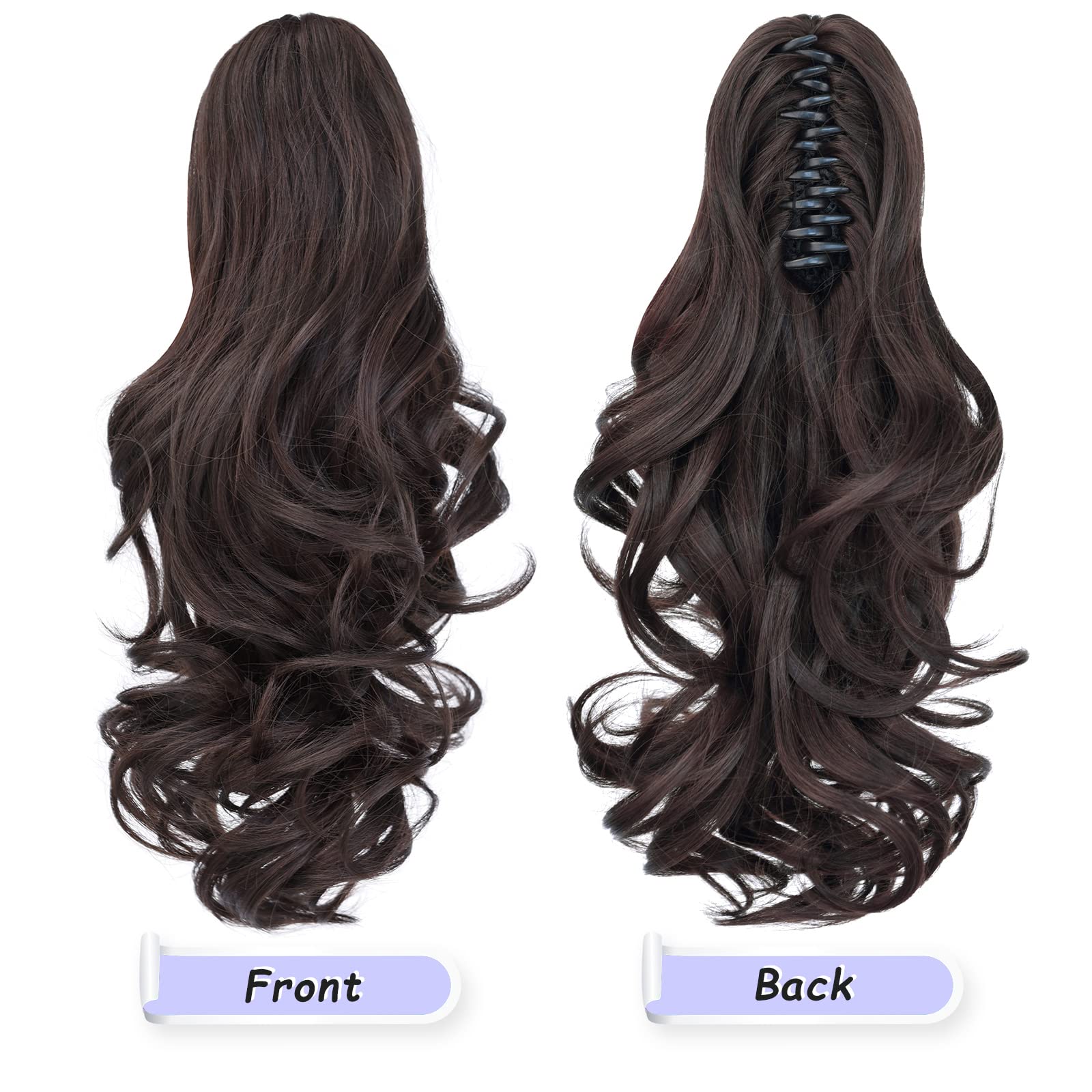 Natural Straight Ponytail Hair Extension with Claw Clip - Seamless Blonde Brown Black Hairpiece for Women - Perfect for Parties, Weddings & Everyday Styling