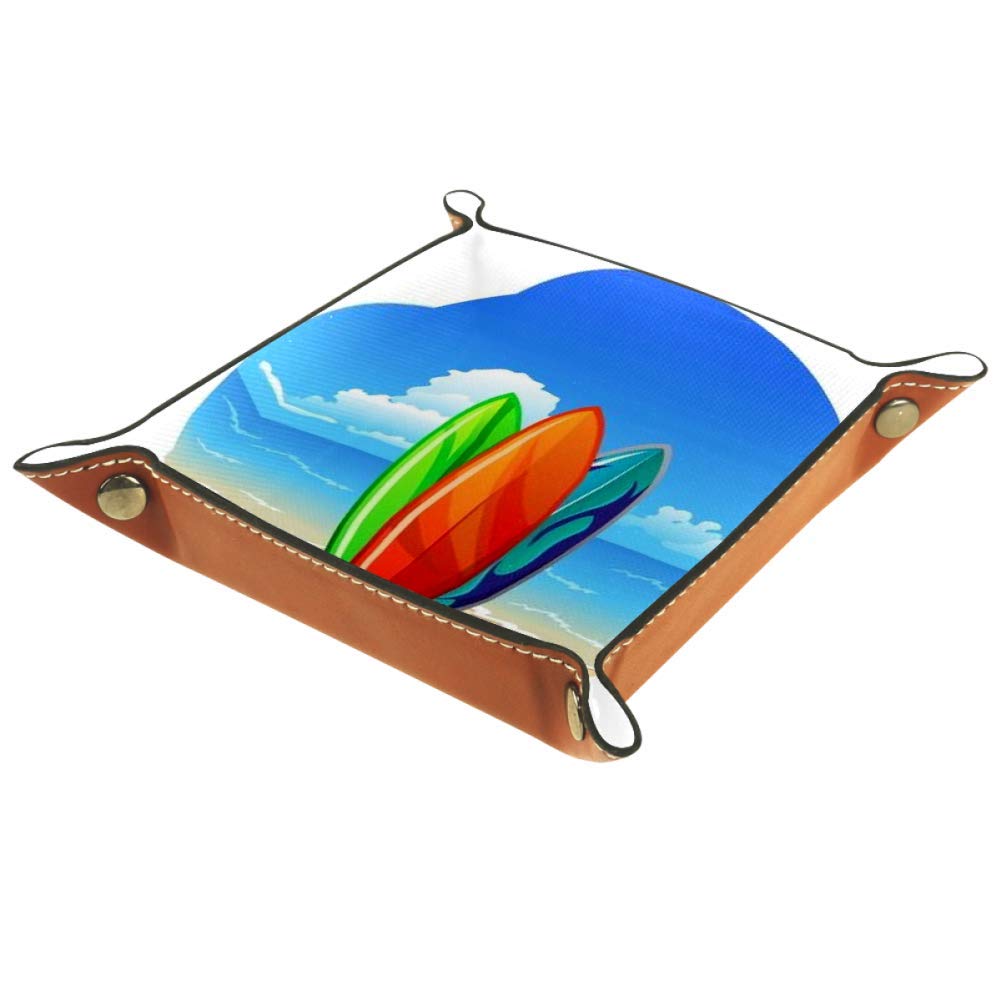 Beach Surfboard Storage Tray - Organizer for Keys, Wallet, Coins, Jewelry & Phone | Stylish Home & Desk Decor | Perfect for Beach Houses, Dorm Rooms & Office Spaces