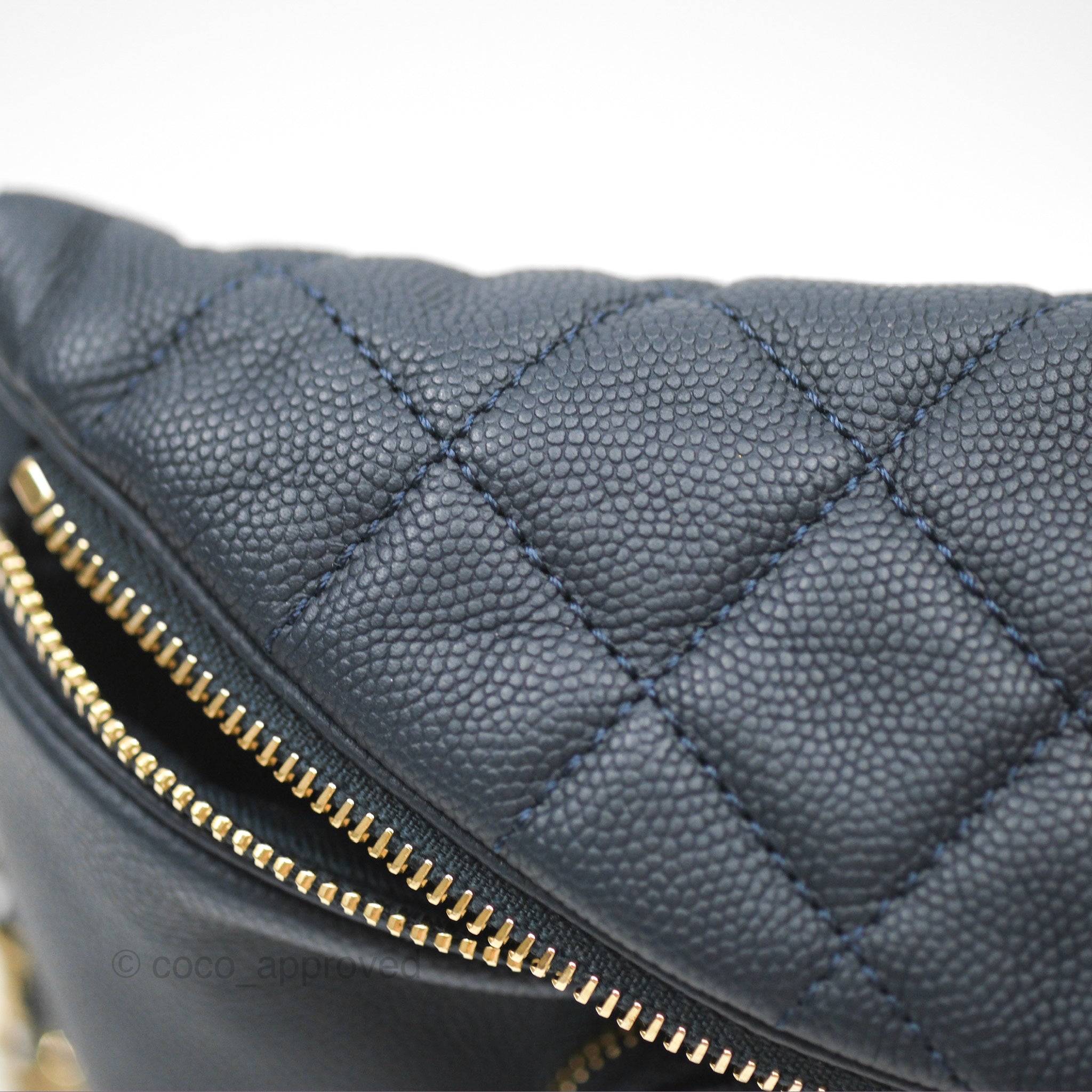 Chanel Business Affinity Waist Belt Bag in Navy Caviar Leather with Gold Hardware - Perfect for Work, Travel & Evening Events