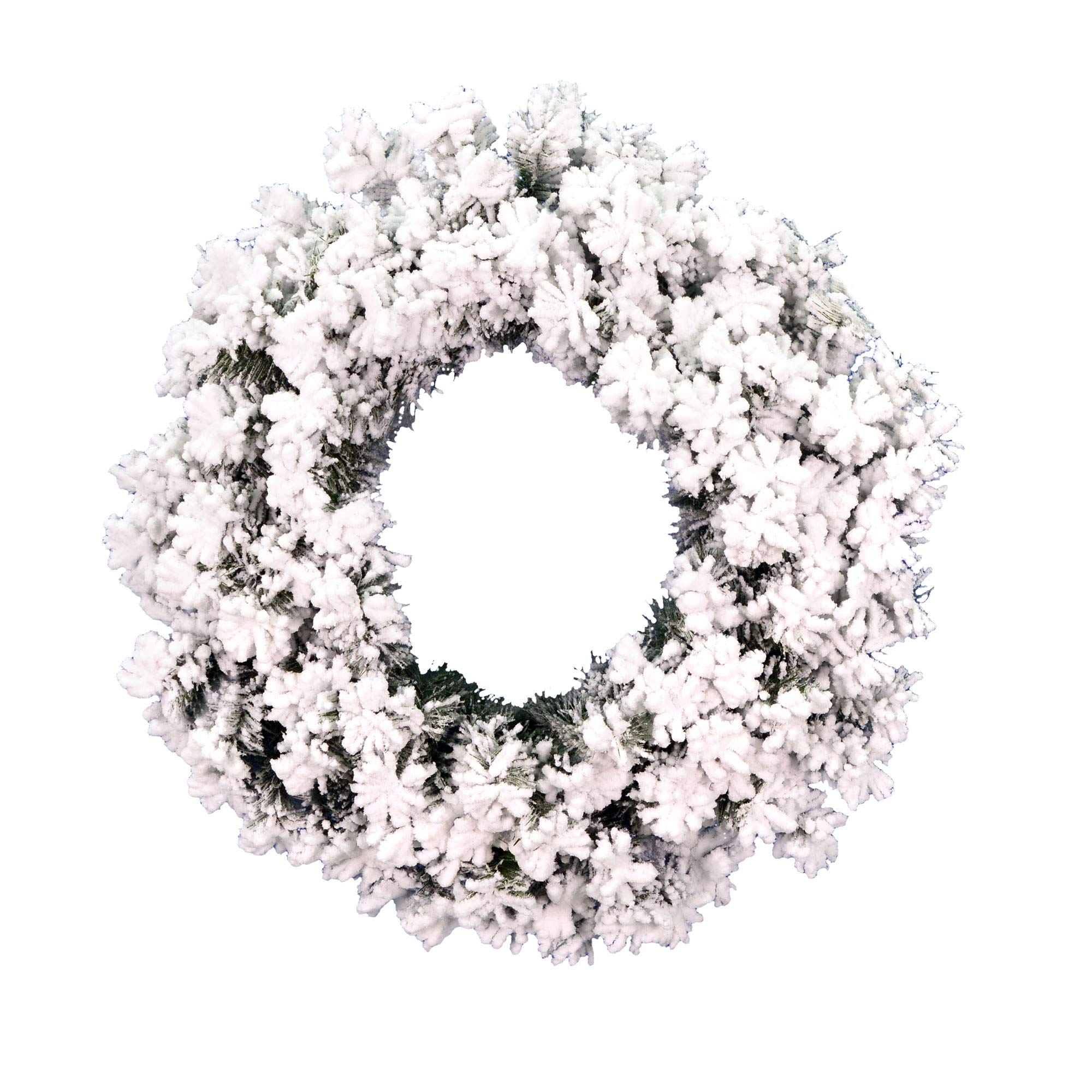 Vickerman 48 Inch Flocked Alaskan Pine Artificial Christmas Wreath - Unlit Faux Pine Holiday Wreath for Front Door, Fireplace & Indoor Home Decor - Christmas Tree Alternative for Seasonal Holiday Decorations