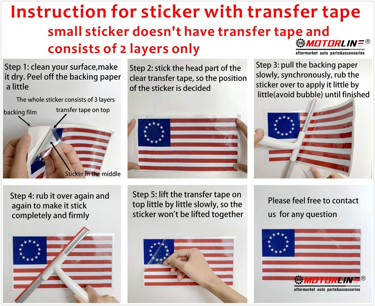 USA Flag Decals - 4 Pack Reflective Vinyl Stickers (2