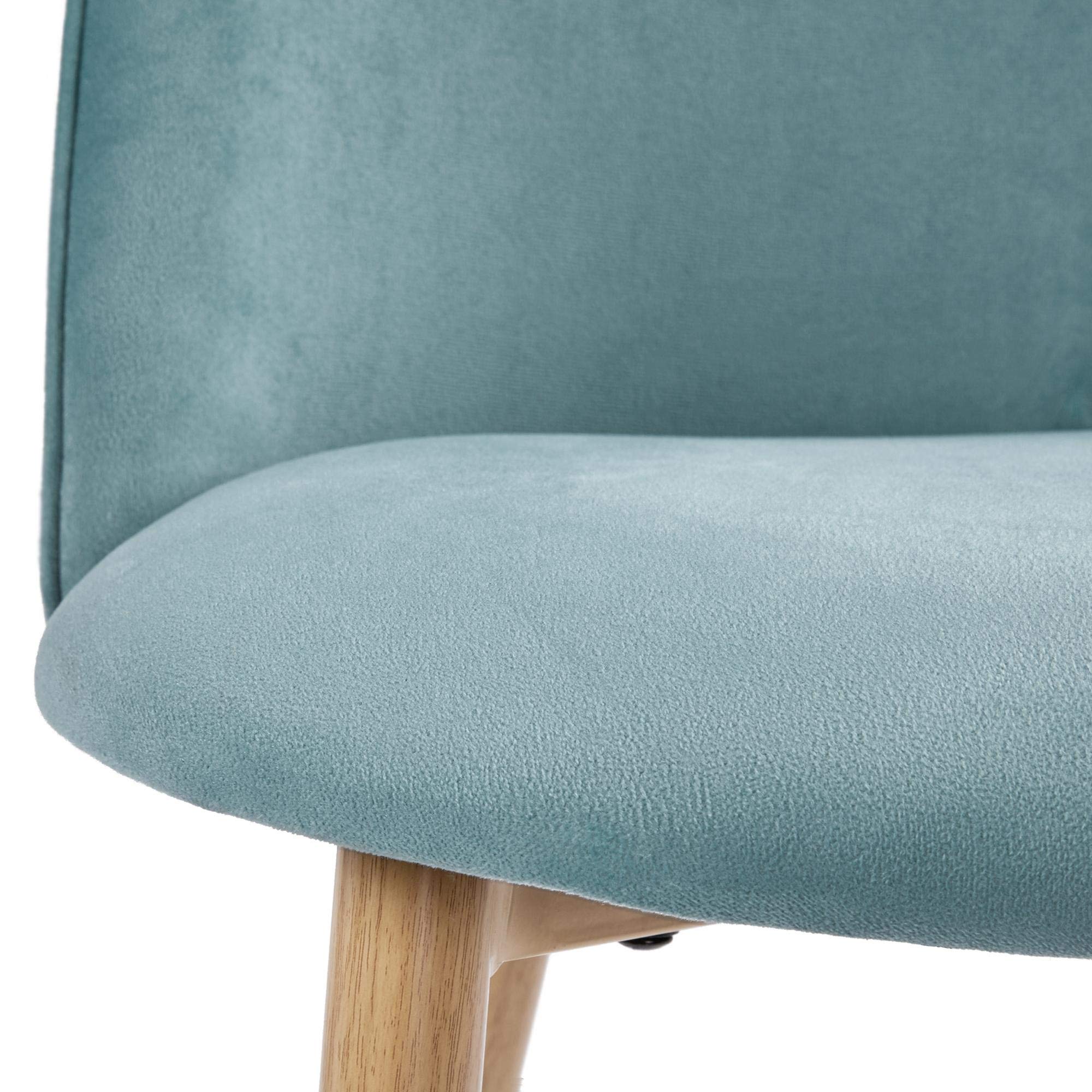 Yaheetech Velvet Upholstered Dining Chairs Set of 2 - Modern Living Room Chairs with Wooden Style Backrest & Metal Legs for Restaurant, Cafe, Home Decor - Aqua Blue (Perfect for Dining Room, Lounge, Makeup Vanity)