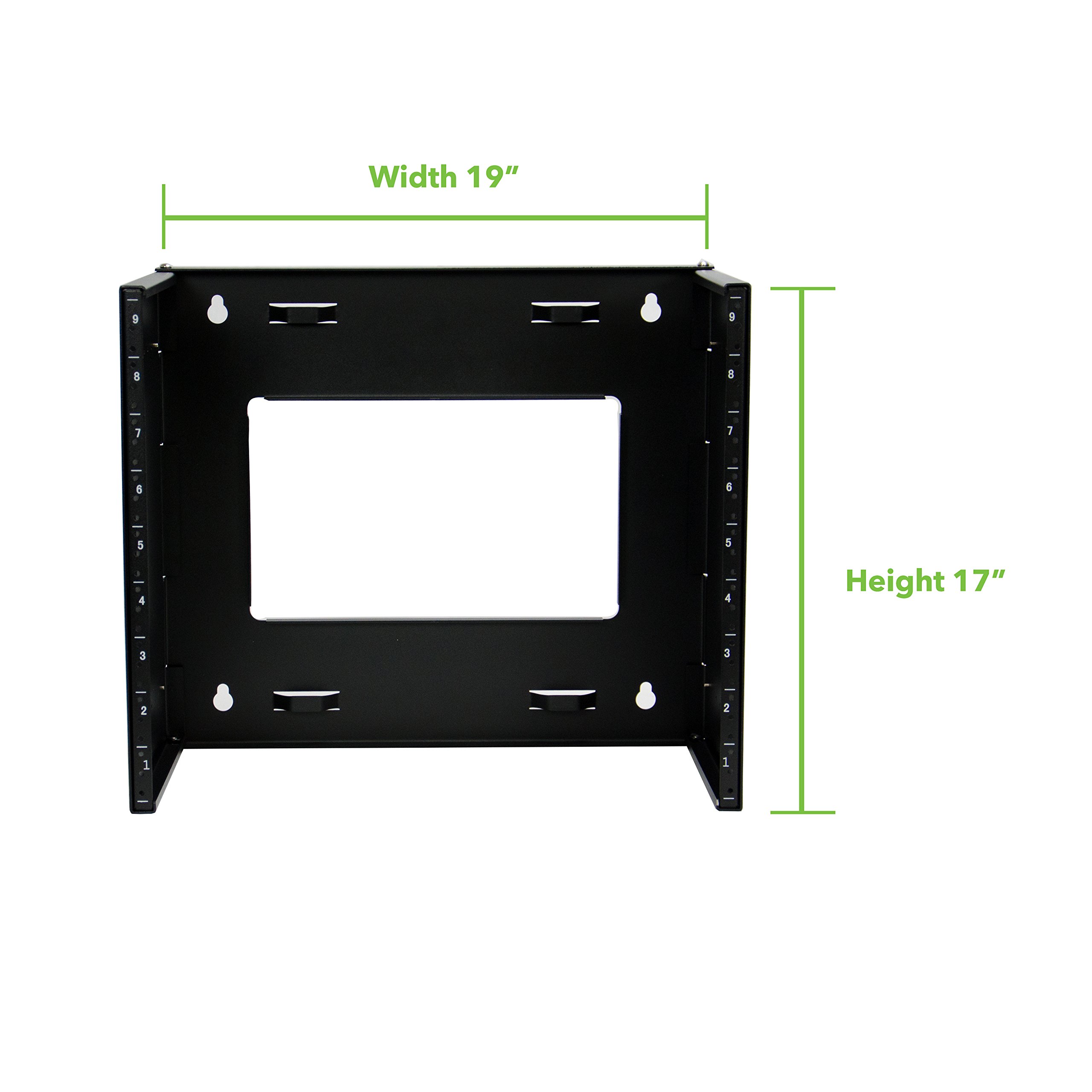 NavePoint 9U Wall Mount Patch Panel Rack for 19