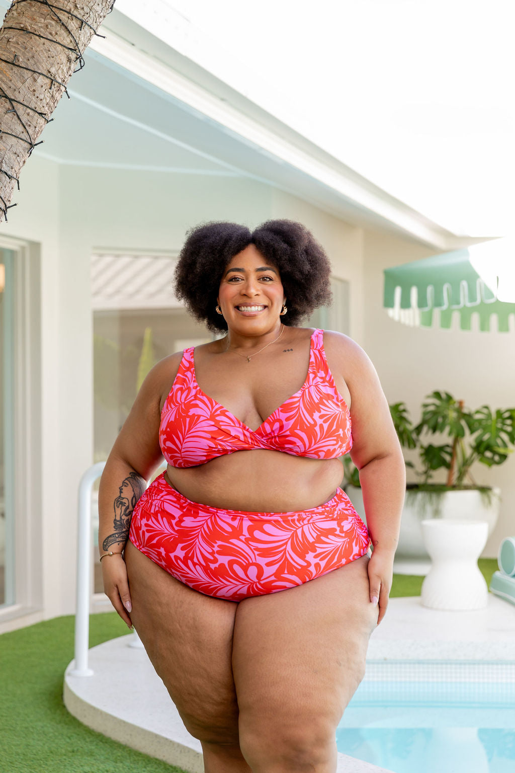 Burleigh Pink Jungle Bikini Top - Women's Swimwear for Beach, Pool & Summer Vacations