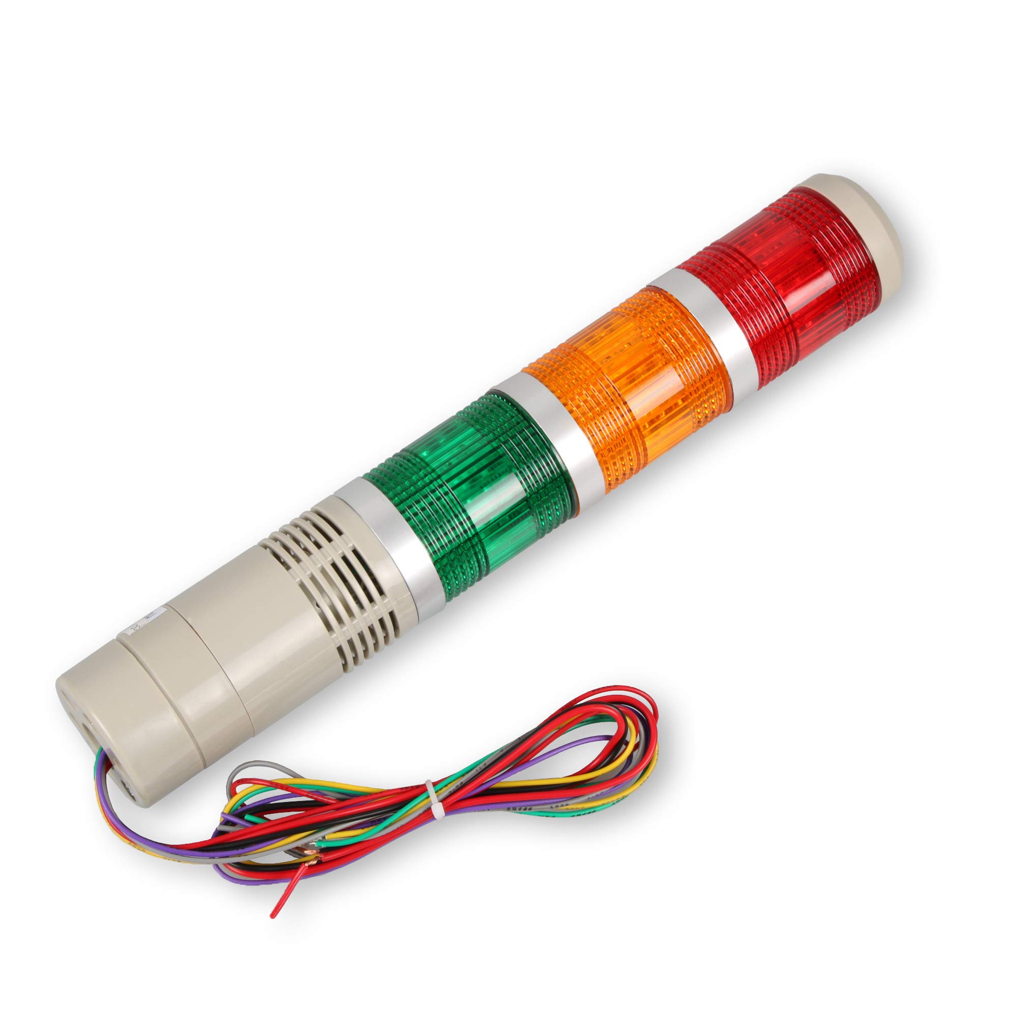 Luban Industrial Signal Tower - 3-Layer Stack LED Alarm Tower Lamp with Flash Indicator, 12V DC Steady ON Warning Light for Factory Safety | Machine Equipment Monitoring & Hazard Alert System