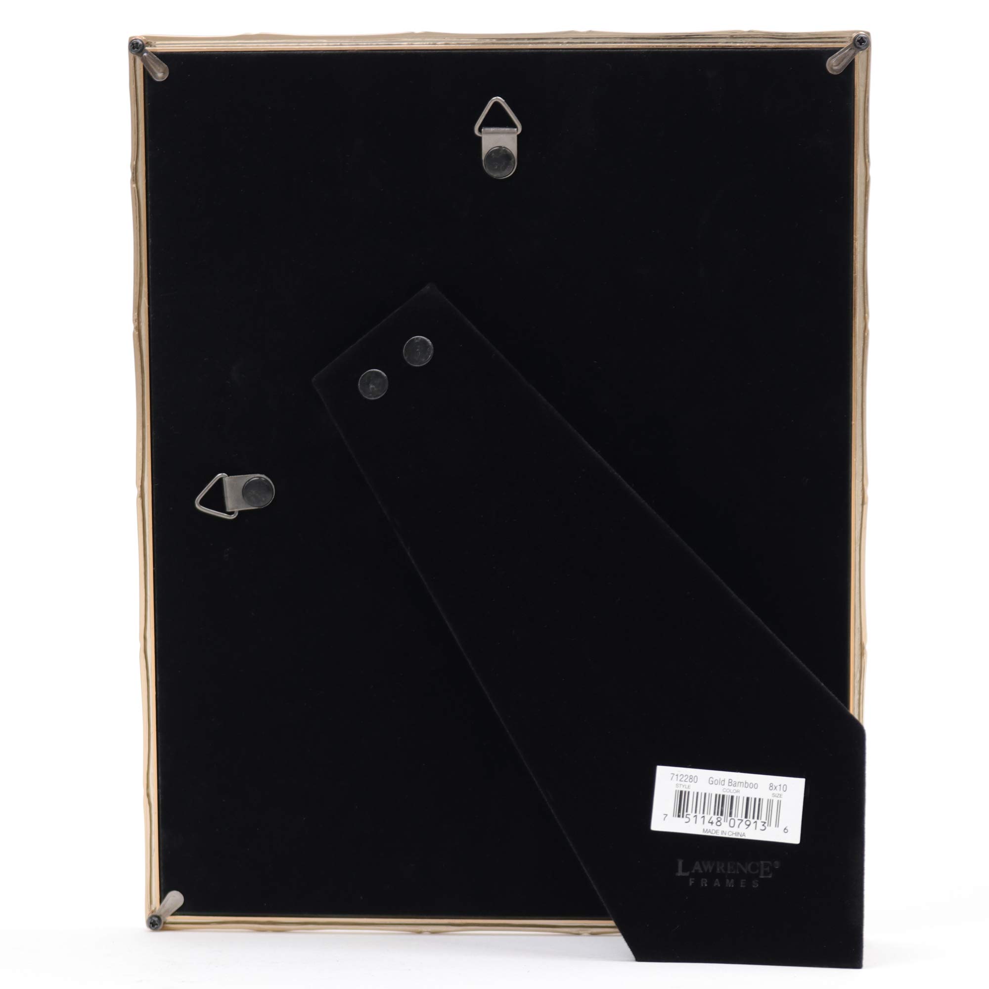 Lawrence Frames 8x10 Picture Frame with 5x7 Mat - Elegant Bamboo Design Metal Photo Frame in Gold | Perfect for Wall Decor, Tabletop Display, Home & Office Decorations