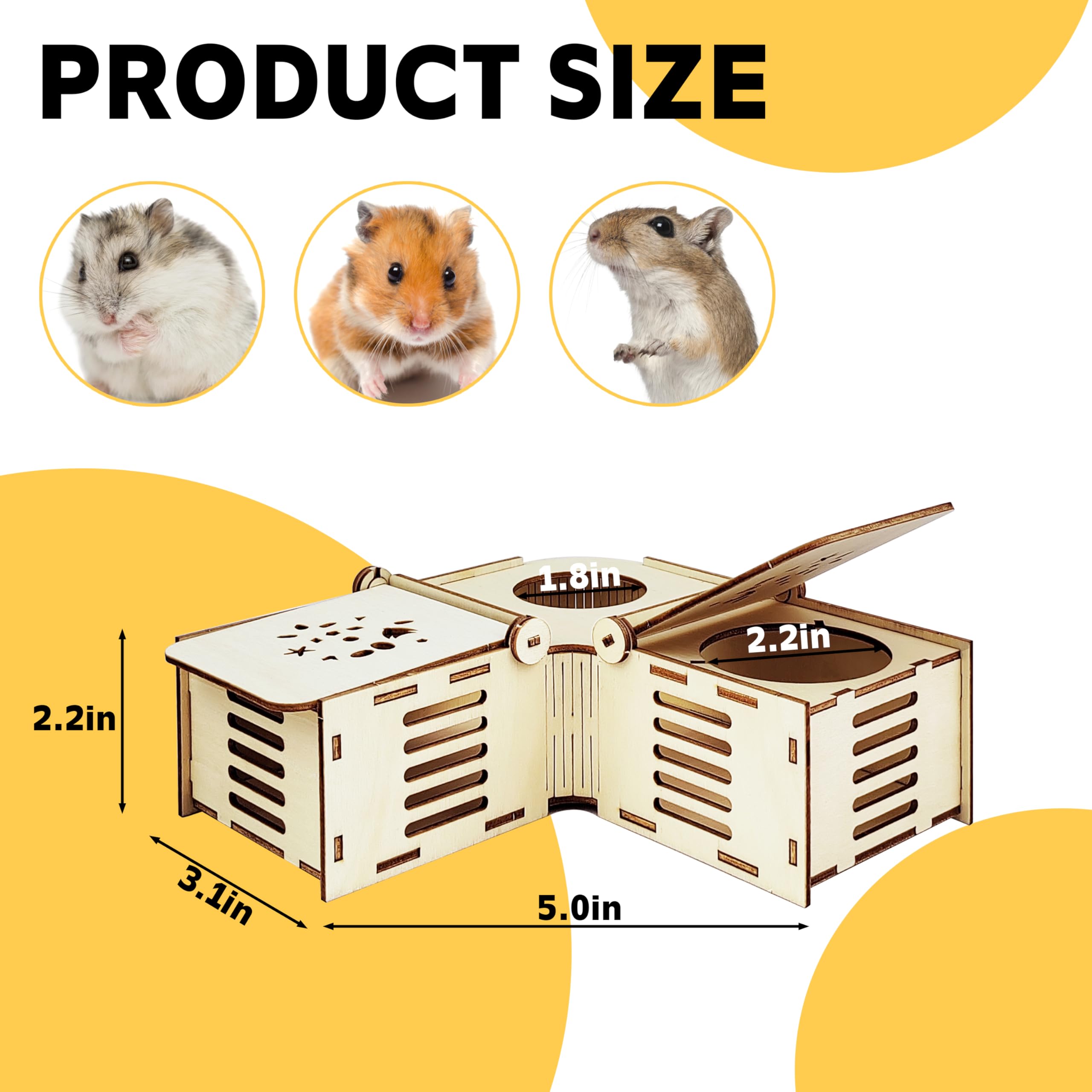 Guinea Pig Foraging Toys - Small Animal Hide & Seek Treat Puzzle - Wooden Interactive Enrichment Game for Rabbits, Hamsters, Chinchillas, Rats & Gerbils - Perfect for Cage Entertainment & Mental Stimulation