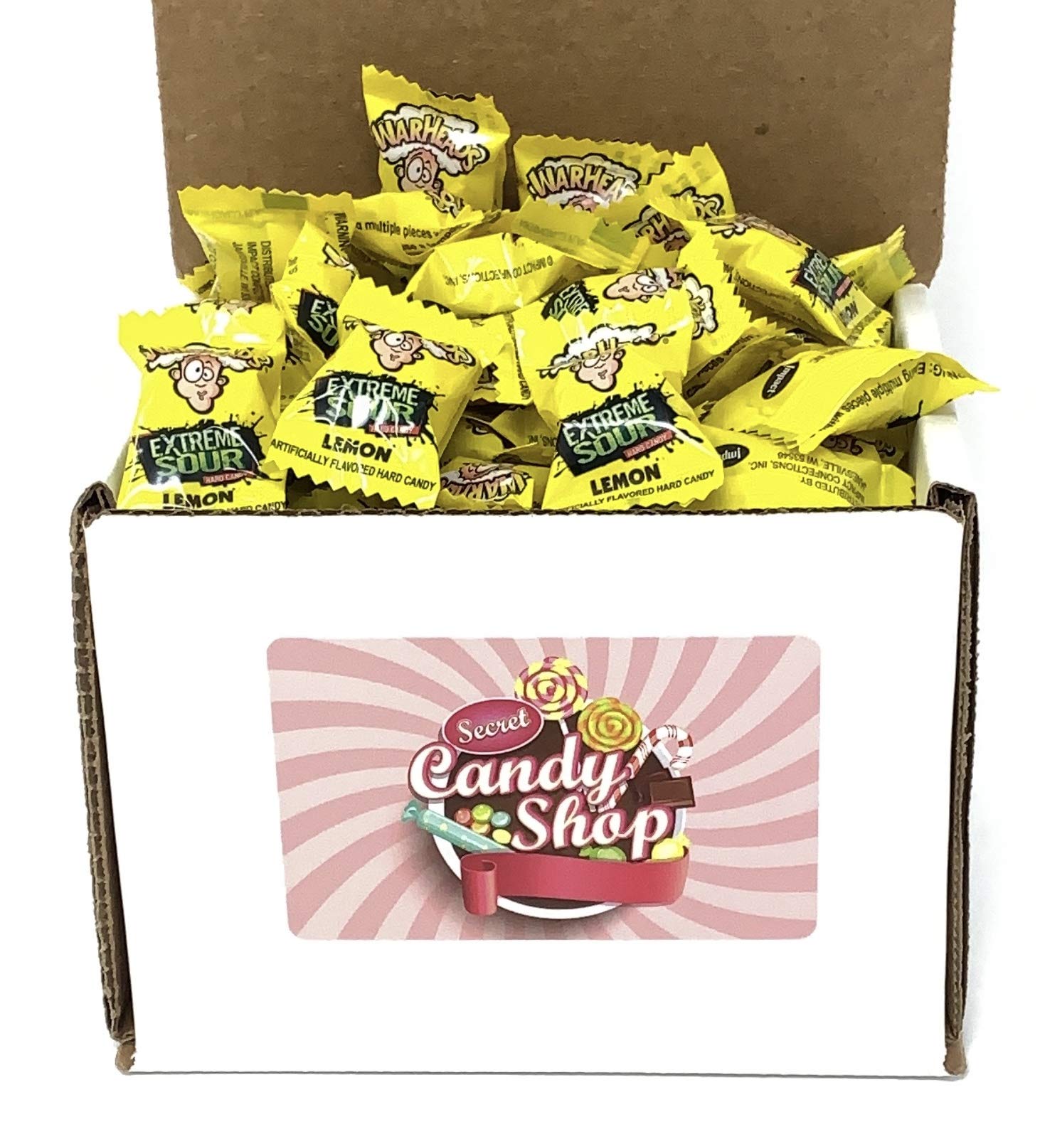 Warheads Extreme Sour Lemon Candy - 1Lb Bulk Box of Individually Wrapped Hard Candies | Perfect for Halloween, Party Favors & Office Treats