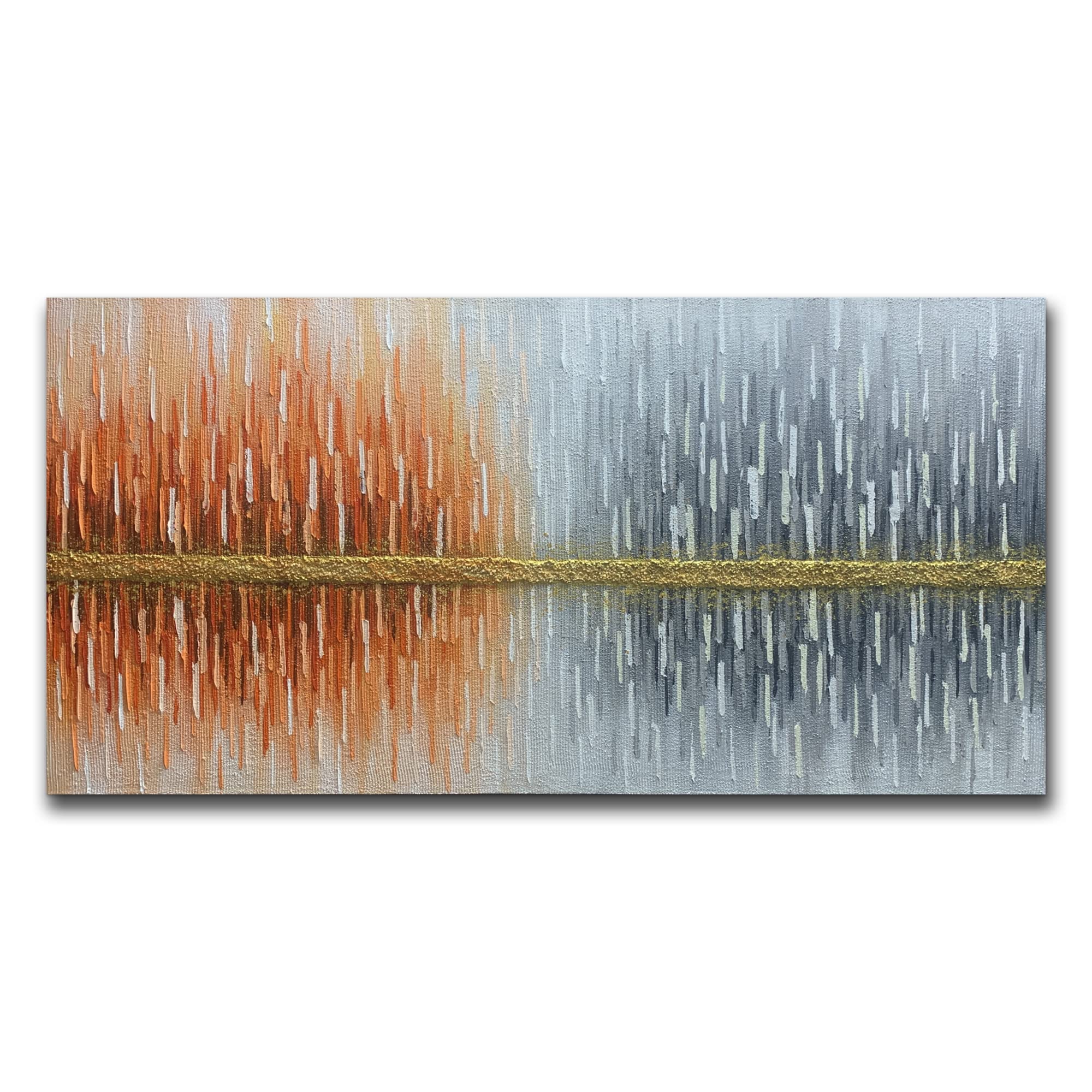 Yika Art Abstract Canvas Painting - Modern Thick Texture Oil Painting Imitation Wall Art, 24x48 Inch Ready to Hang for Living Room & Office Decor | Perfect for Modern Home, Office Spaces & Gift Giving