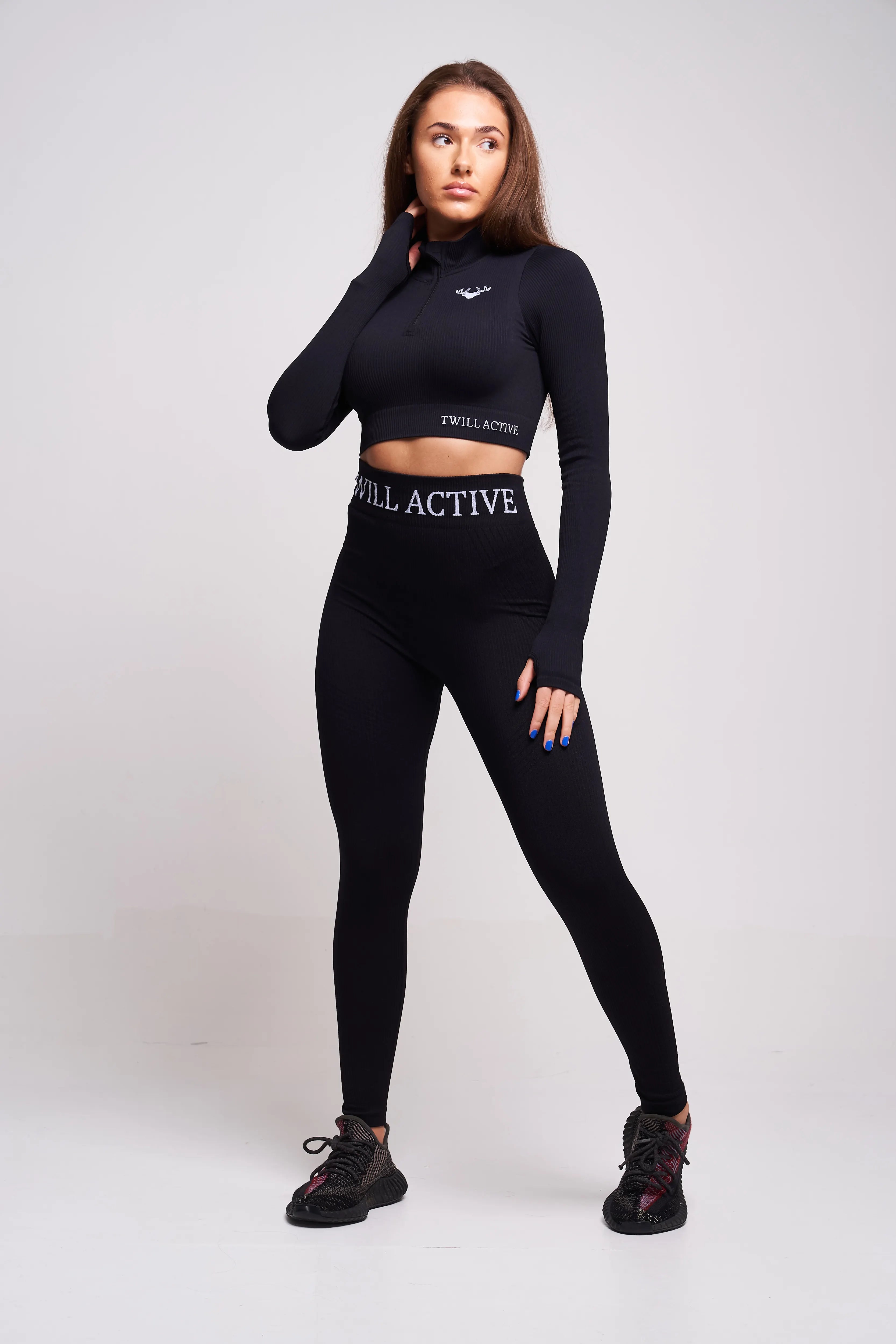 Zanelia Eco-Friendly Recycled Rib Long Sleeve Women's T-Shirt - Black | Sustainable Fashion for Casual Wear & Layering