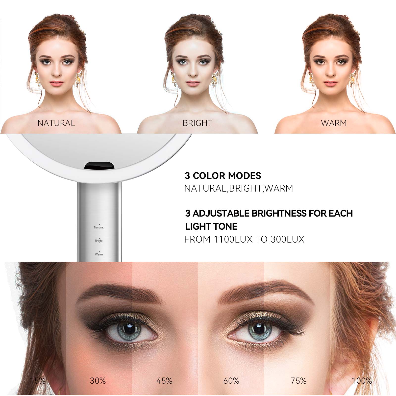 iMira Ultra Clear 8 Sensor Mirror with 1X/5X Magnification - Stainless Steel Smart Mirror for Makeup, Shaving & Skincare - Perfect for Bathroom Vanity & Dressing Room
