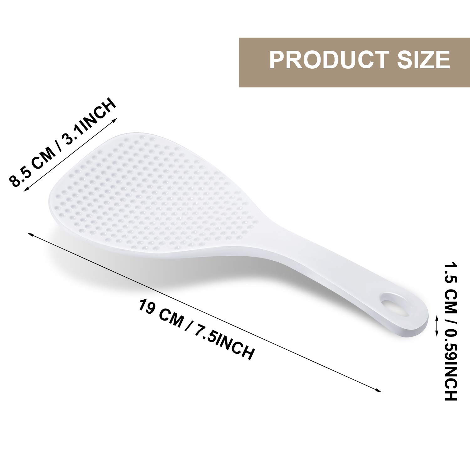 Boao 6-Piece Rice Paddle Set - 7.5 Inch Non-Stick Plastic Rice Spoon, Potato Server & Kitchen Spatula - Perfect for Cooking, Serving Rice & Mashed Potatoes in Restaurants & Home Kitchens