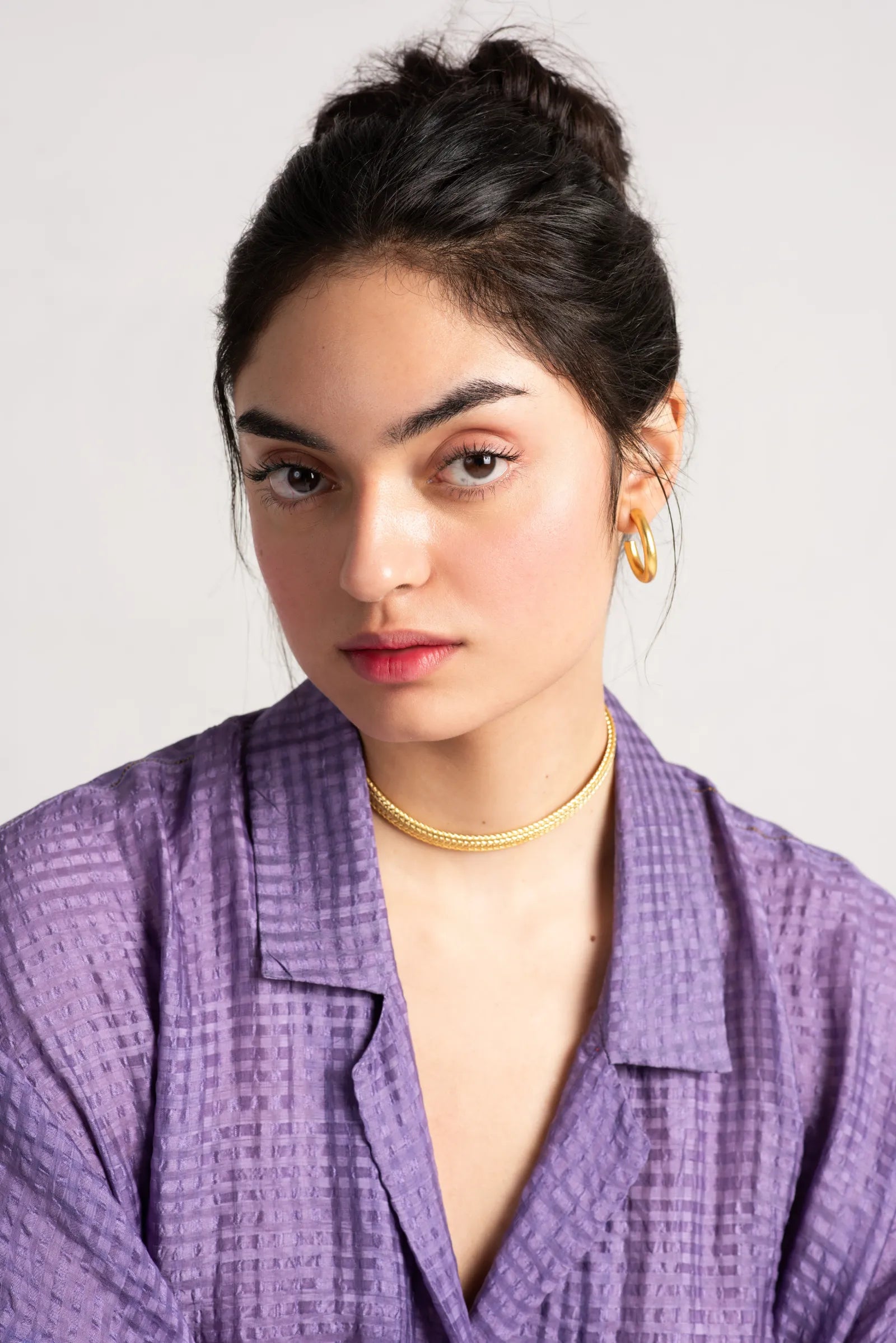 Elegant Padmini Silk Check Dress in Lilac - Perfect for Weddings, Parties & Special Occasions