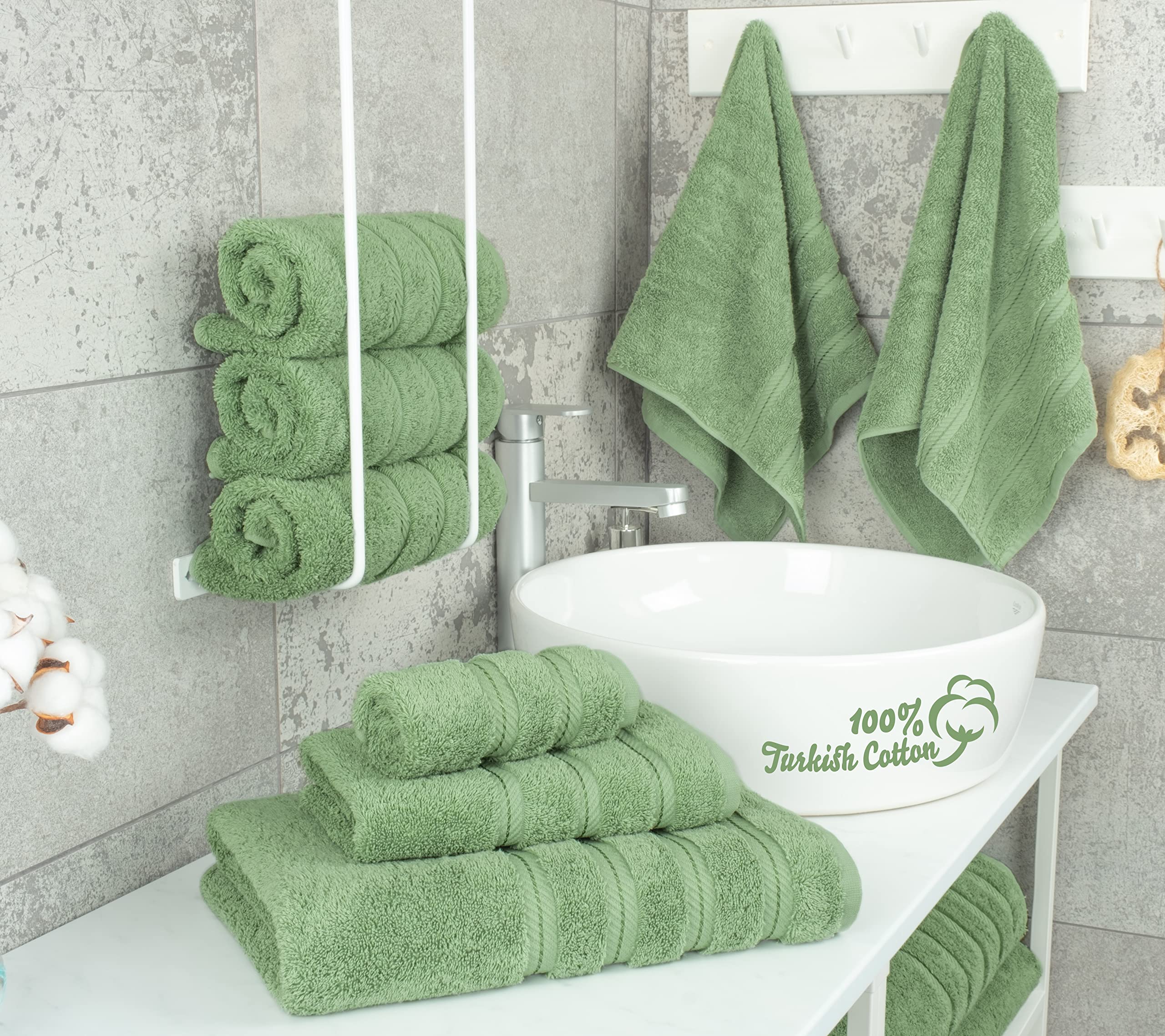 Premium 6-Piece Soft Linen Towel Set with 4 Bath & 4 Hand Towels - Luxury Spa & Bathroom Essentials for Home, Hotel, and Gift Giving