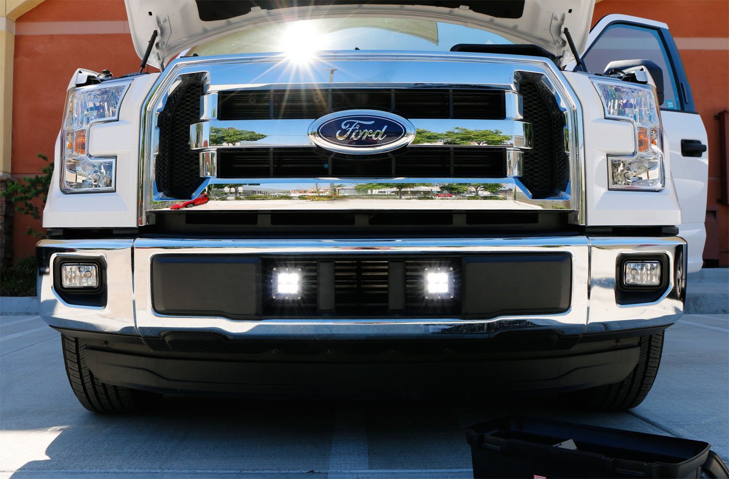40W CREE LED Pods with Lower Bumper Mounting Bracket & Wiring Harness for 2015-2020 Ford F150 - Off-Road Lighting, Fog Lights, Truck Accessories