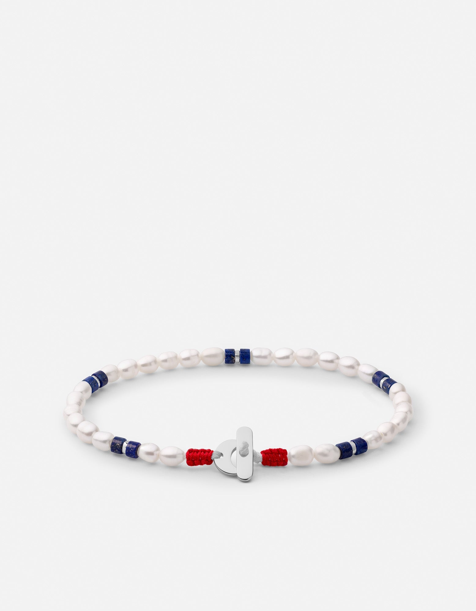 Lapis Lazuli Pearl Bracelet for Women - Sterling Silver Jewelry for Gifts, Healing & Meditation - Elegant Handmade Beaded Bracelet for Everyday Wear & Special Occasions
