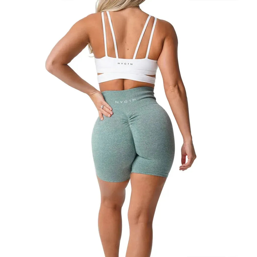 NVGTN Scrunch Seamless High Waisted Yoga Shorts for Women - Contour Biker Workout Shorts | Perfect for Gym, Running & Lounge Wear