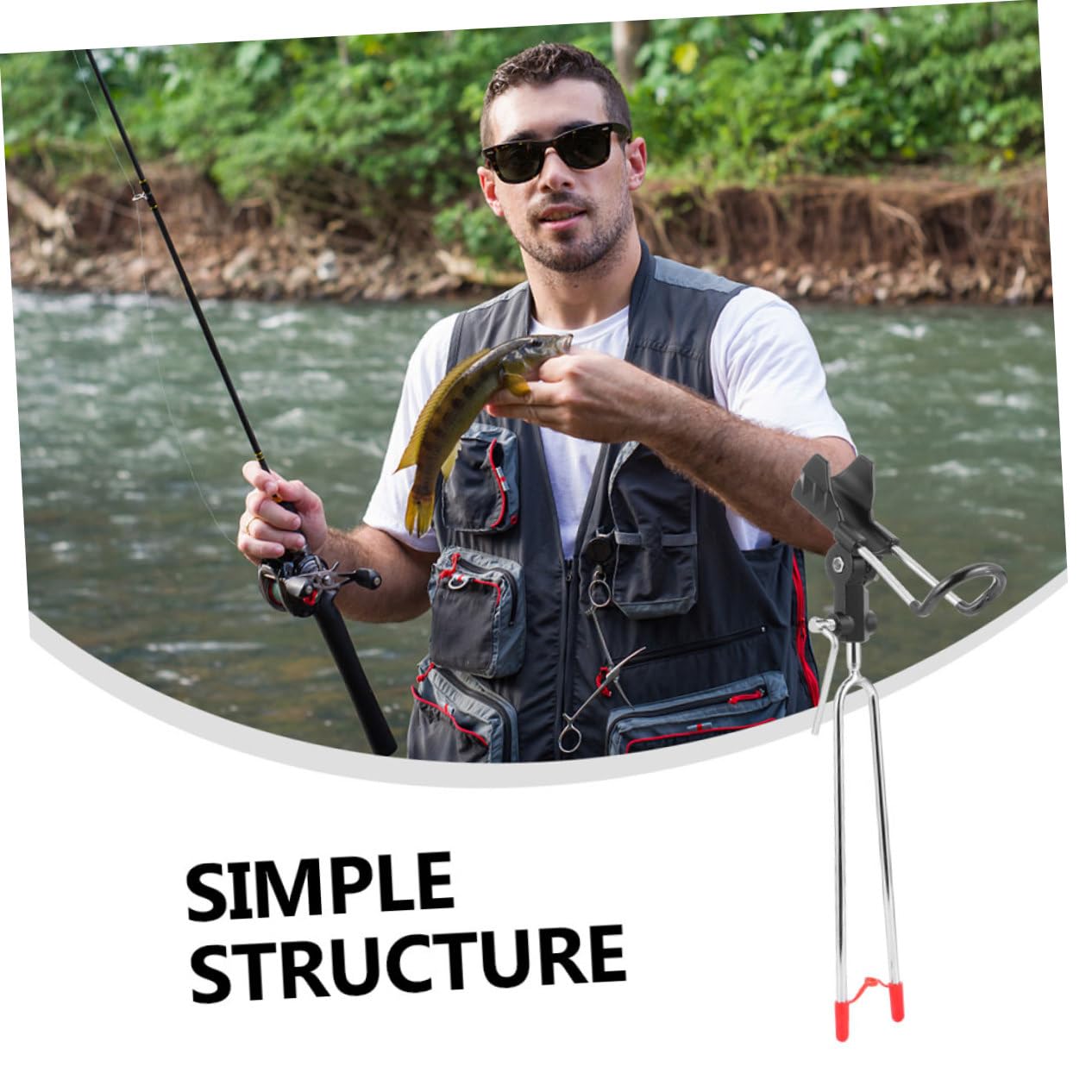 **BESPORTBLE Fishing Rod Holder Stand - Adjustable Pole Support Bracket for Shore, Boat, and Kayak Fishing | Durable Fishing Tool for Saltwater & Freshwater Anglers**