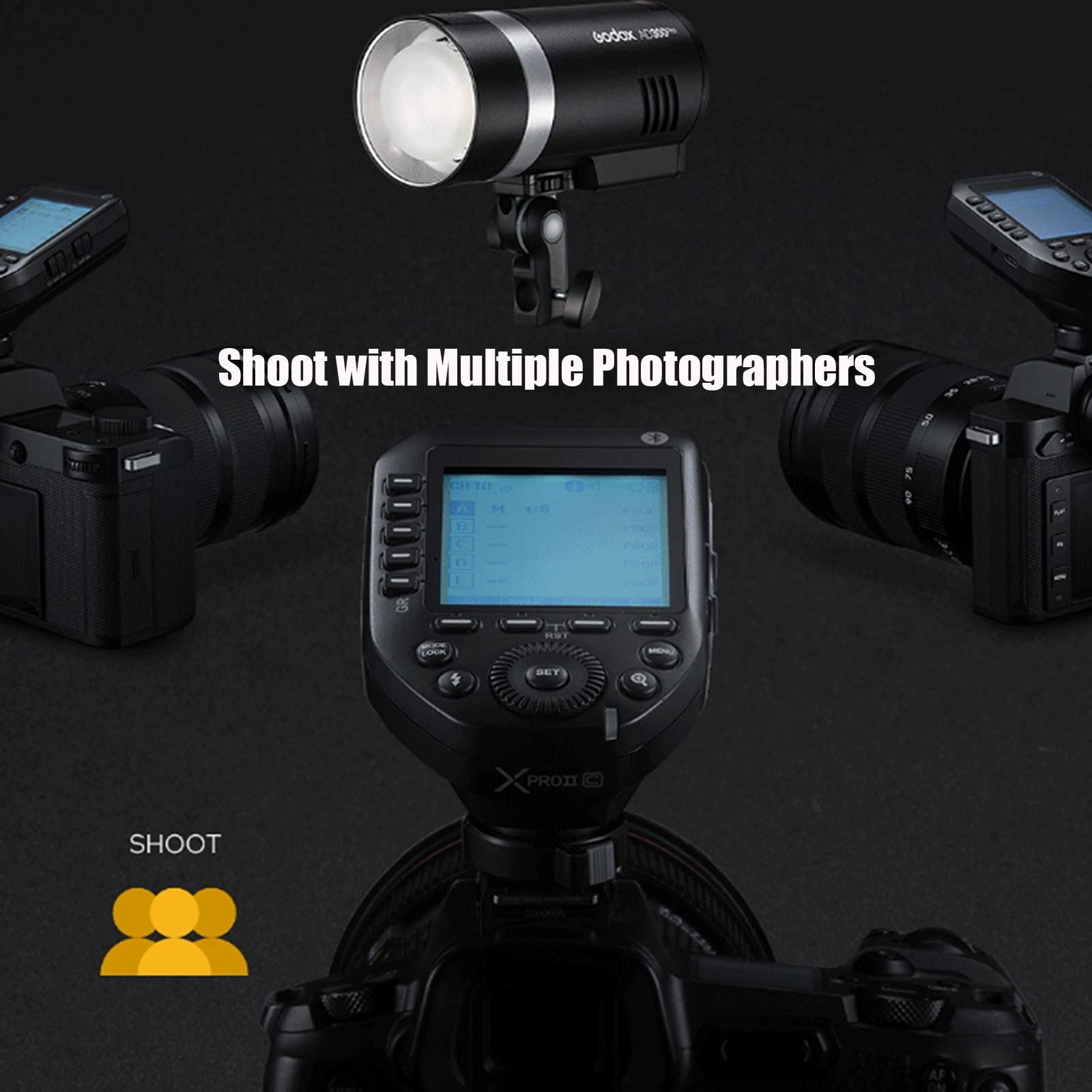 Godox XProII-F Wireless Flash Trigger for Fujifilm Cameras - 2.4G TTL HSS 1/8000S Bluetooth Compatible, Large LCD Screen (Upgraded from Xpro-F) - Perfect for Studio & Outdoor Photography