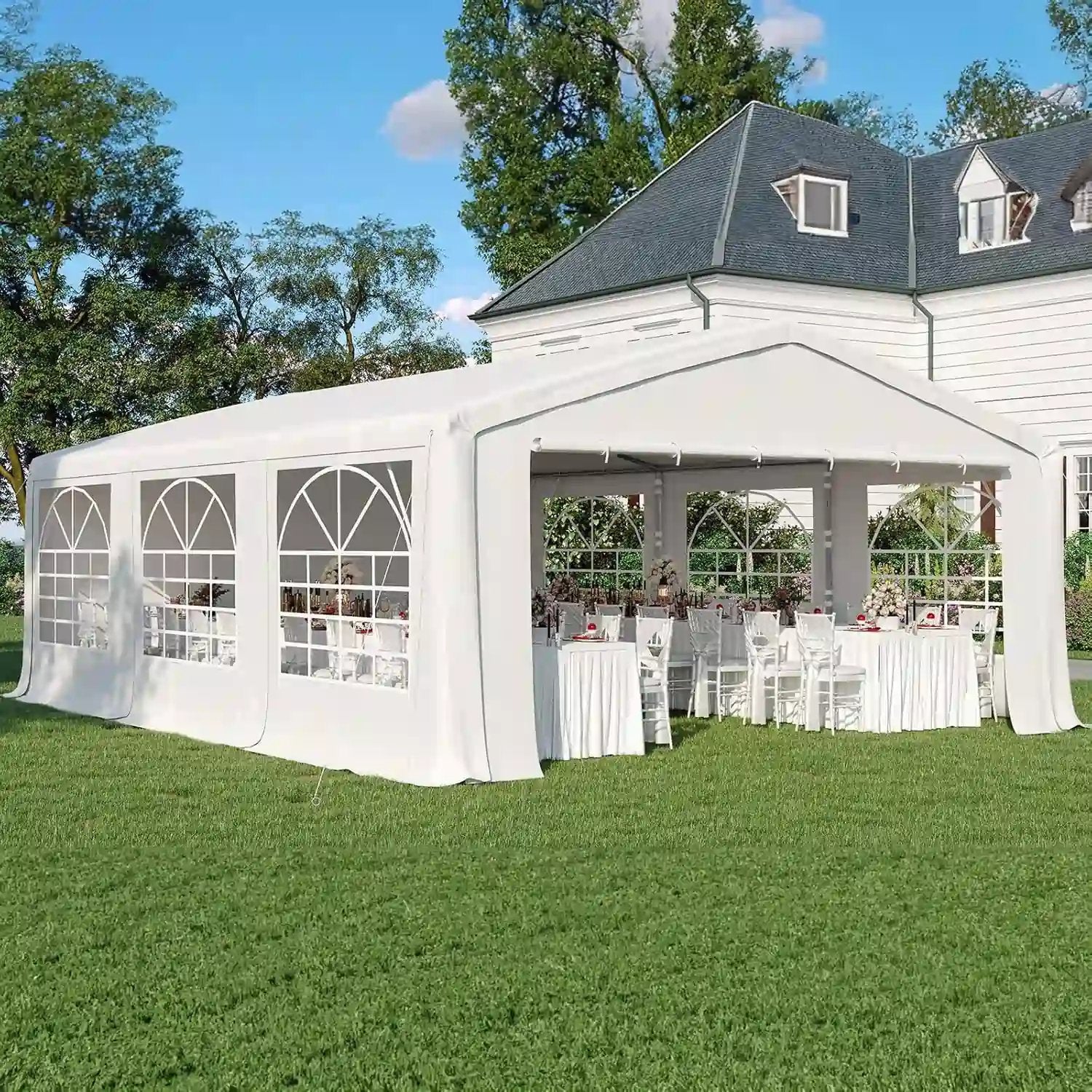 Quictent 20x30ft Large White Party Tent - Waterproof & UV Resistant for Outdoor Weddings, Events, and Gatherings