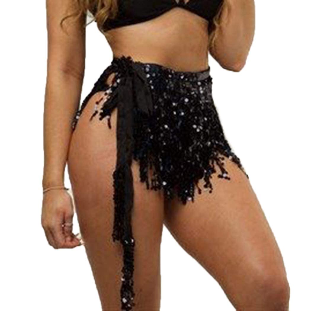 Boho Sequin Tassel Skirt for Women - Fringe Belly Dance Hip Scarf - Perfect for Rave, Party & Dance Costume Outfits - Elegant & Stylish Performance Wear